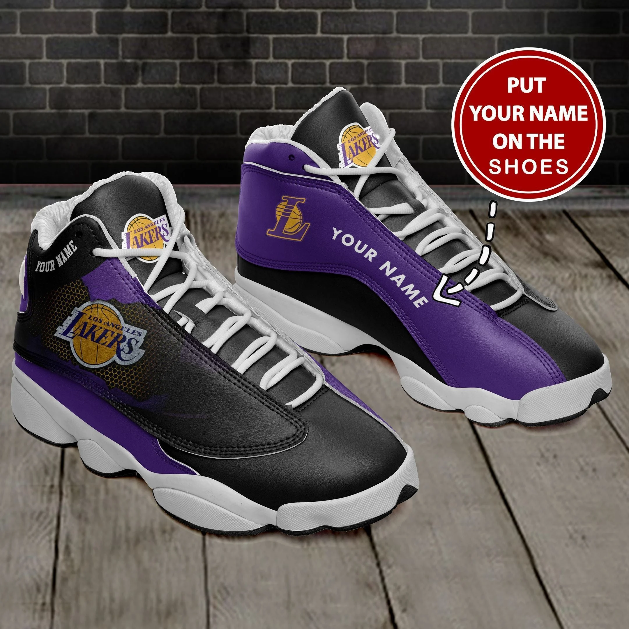 Los Angeles Lakers NFL AJ13 Sneakers Shoes For Men And Women 32