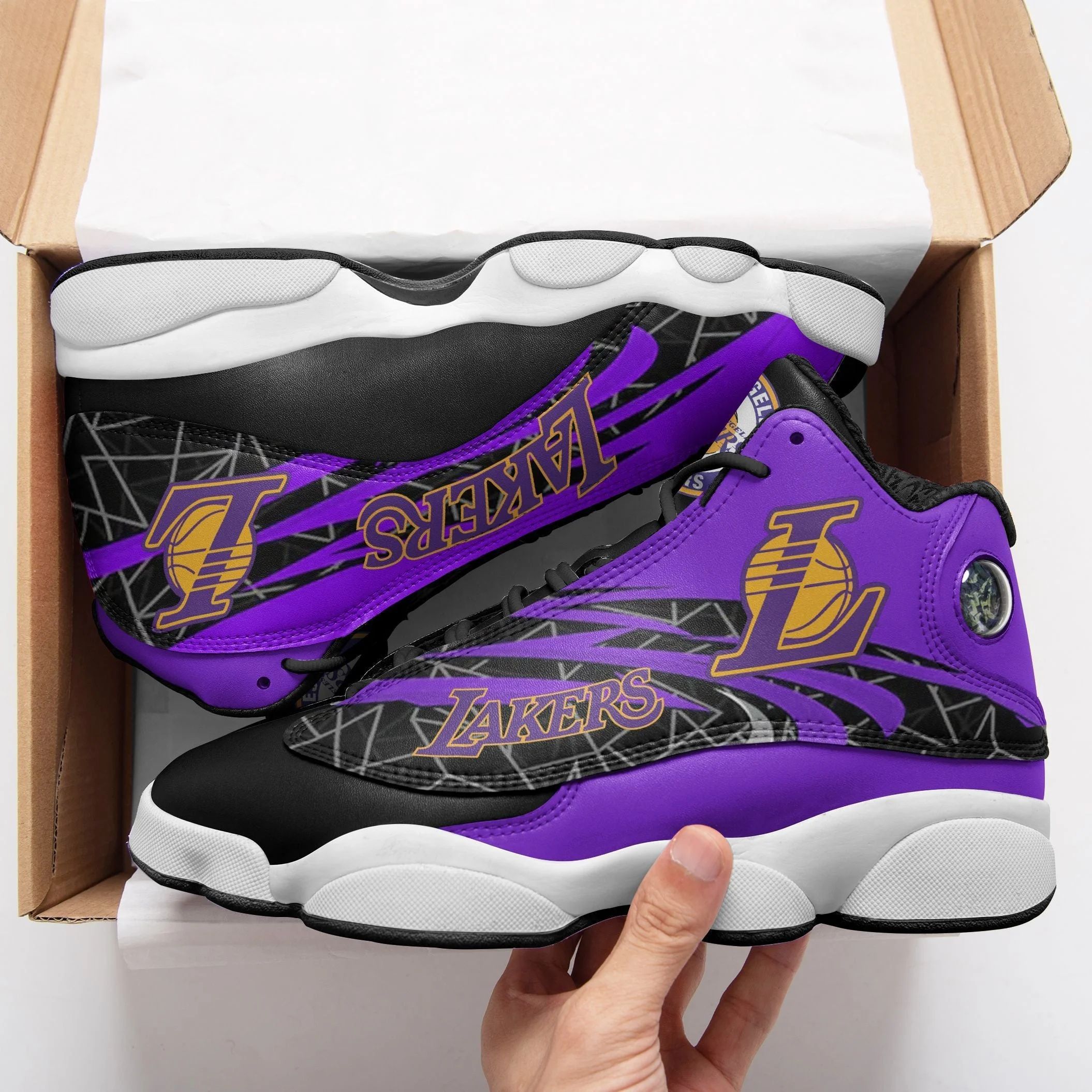 Los Angeles Lakers NFL AJ13 Sneakers Shoes For Men And Women 15