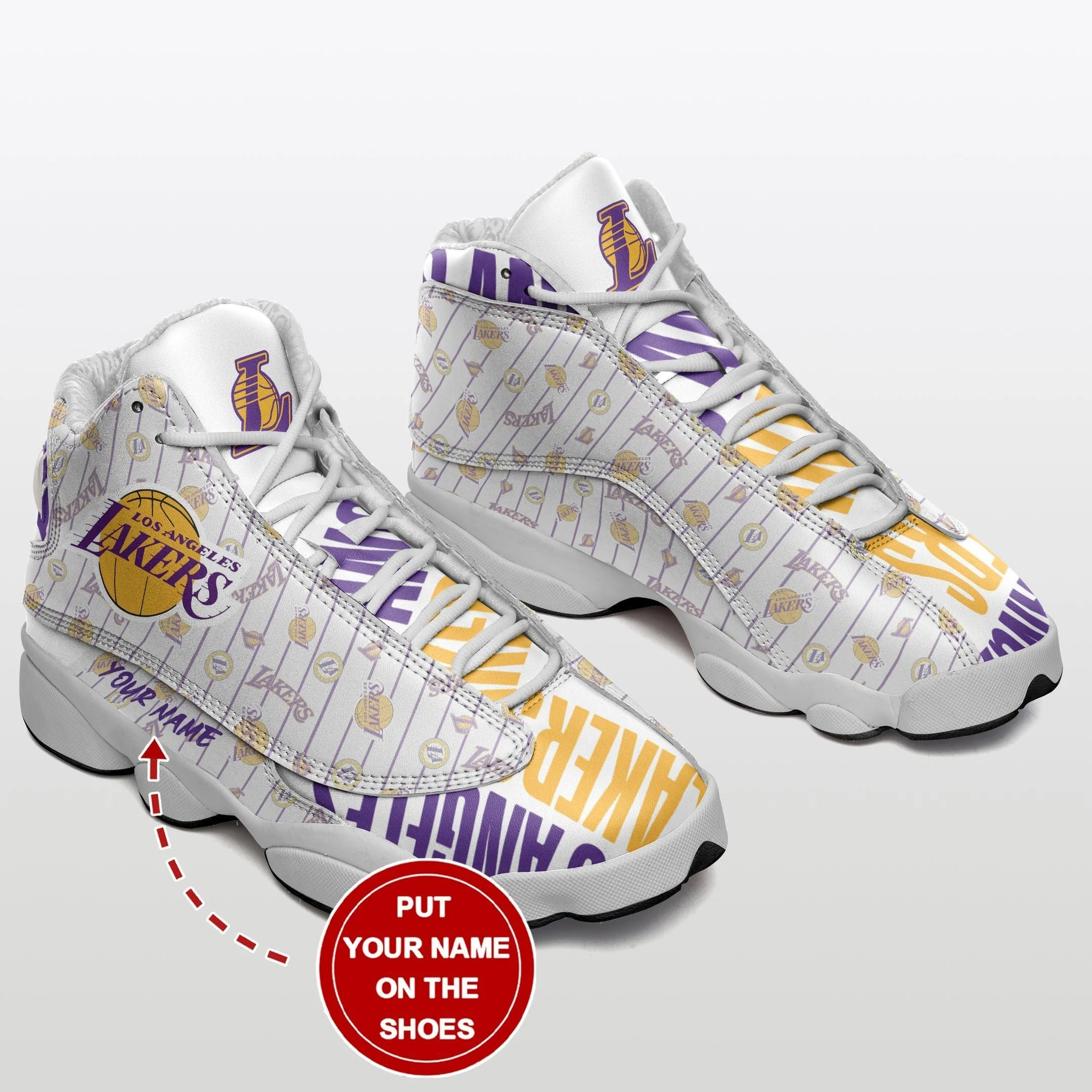 Los Angeles Lakers NFL AJ13 Sneakers Shoes For Men And Women 19