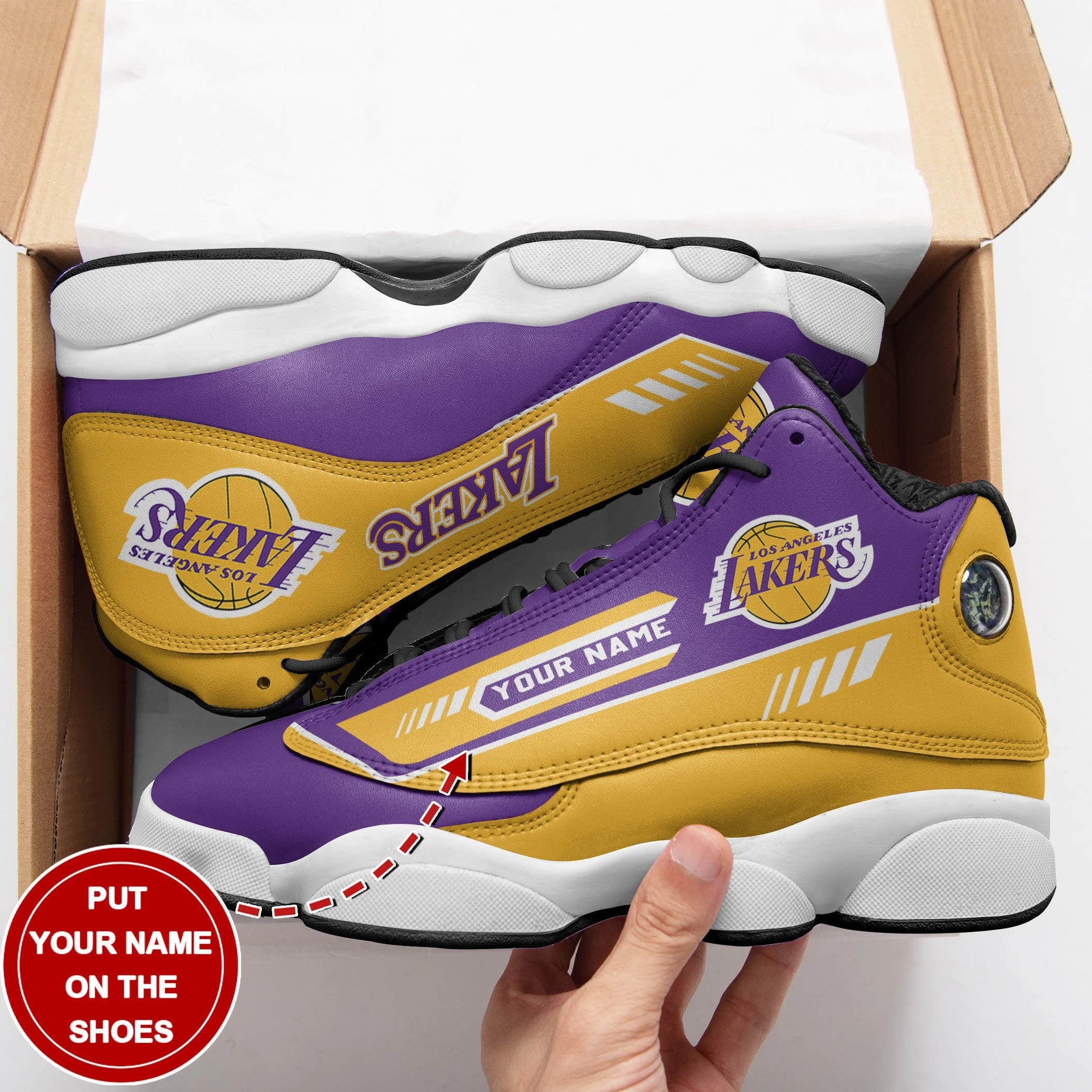 Los Angeles Lakers NFL AJ13 Sneakers Shoes For Men And Women 42