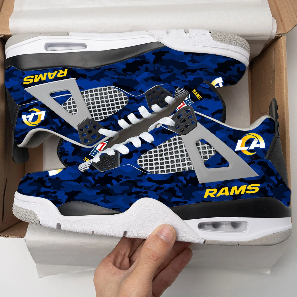 Los Angeles Rams AJ4 Sneakers 5