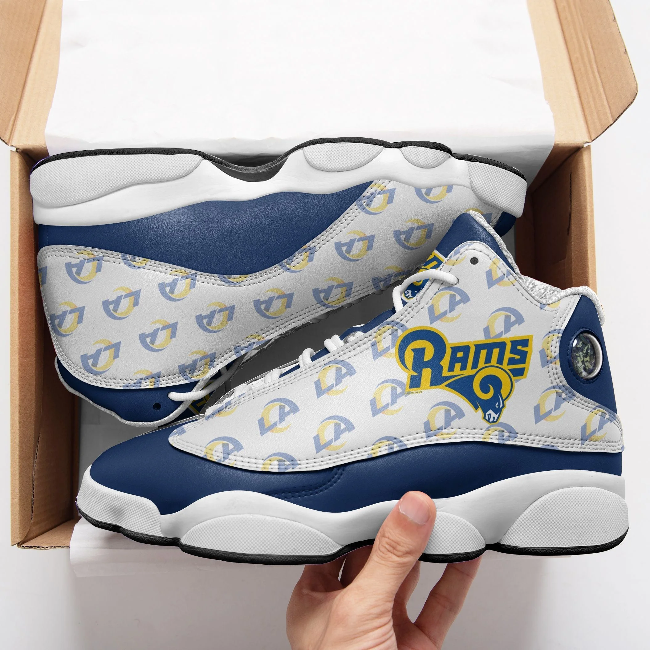 Los Angeles Rams NFL AJ13 Sneakers Shoes For Men And Women 3
