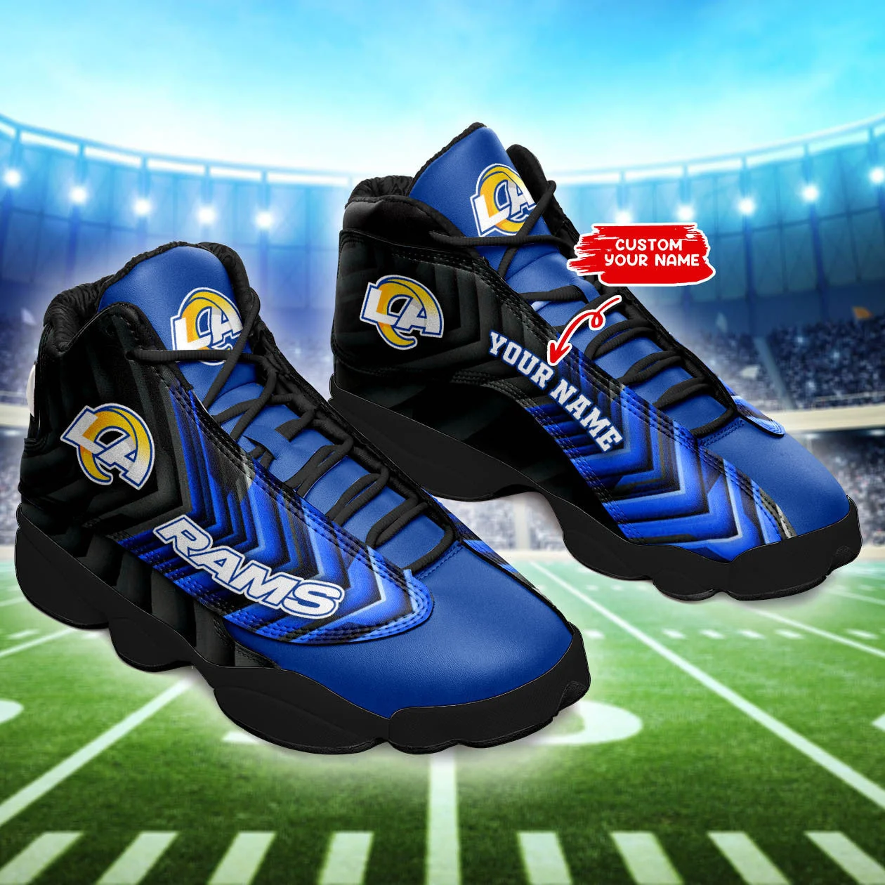 Los Angeles Rams NFL AJ13 Sneakers Shoes For Men And Women 12