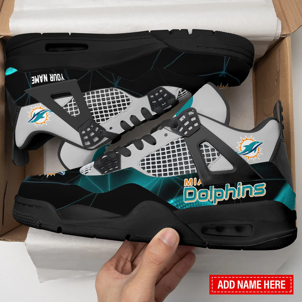 Miami Dolphins AJ4 Sneakers 10