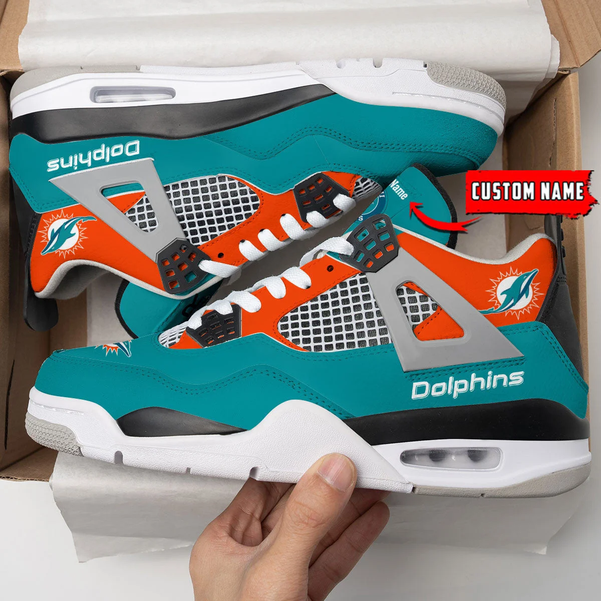 Miami Dolphins AJ4 Sneakers 11