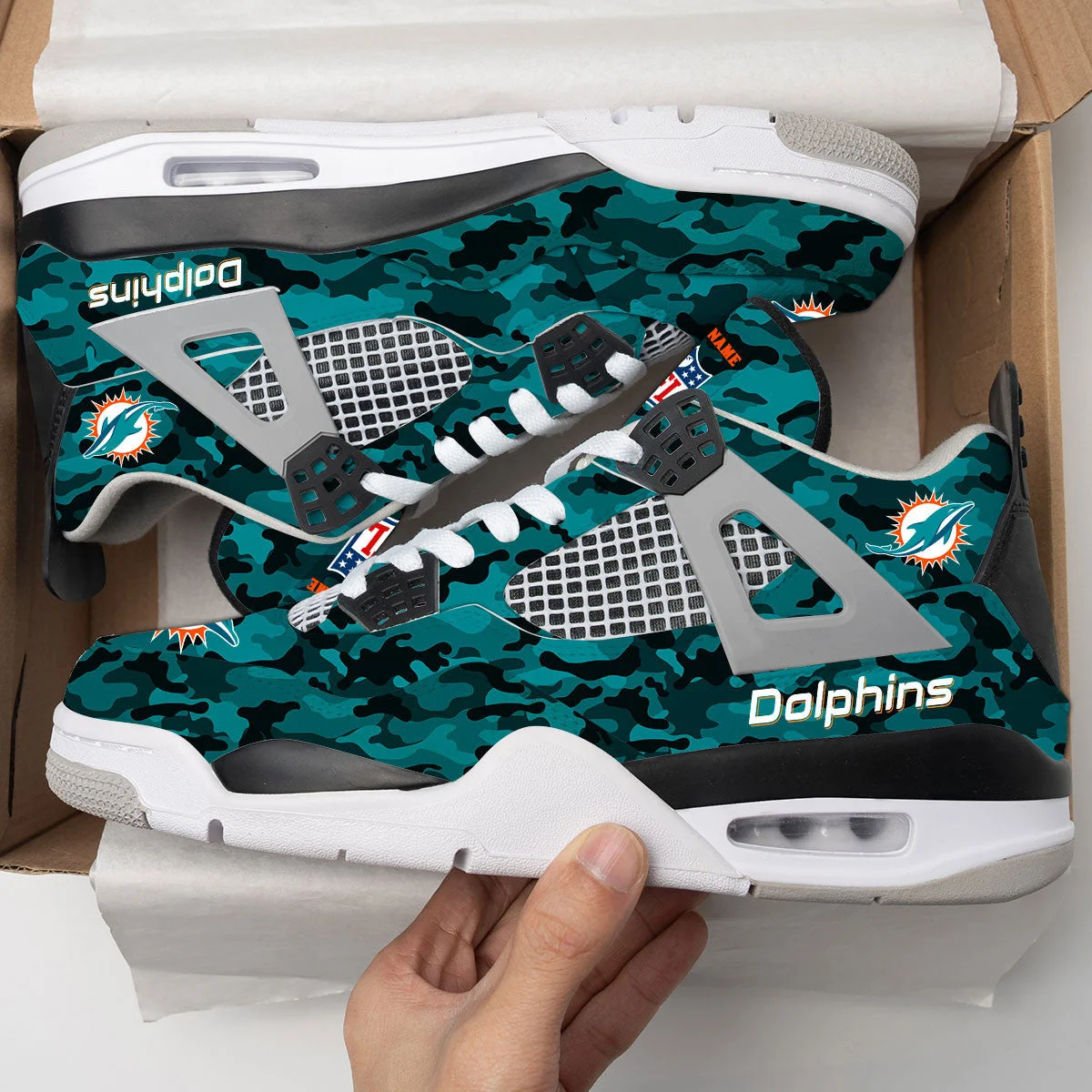 Miami Dolphins AJ4 Sneakers 12