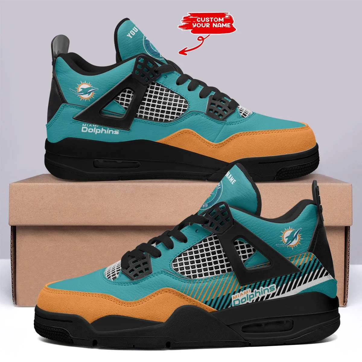 Miami Dolphins AJ4 Sneakers 1