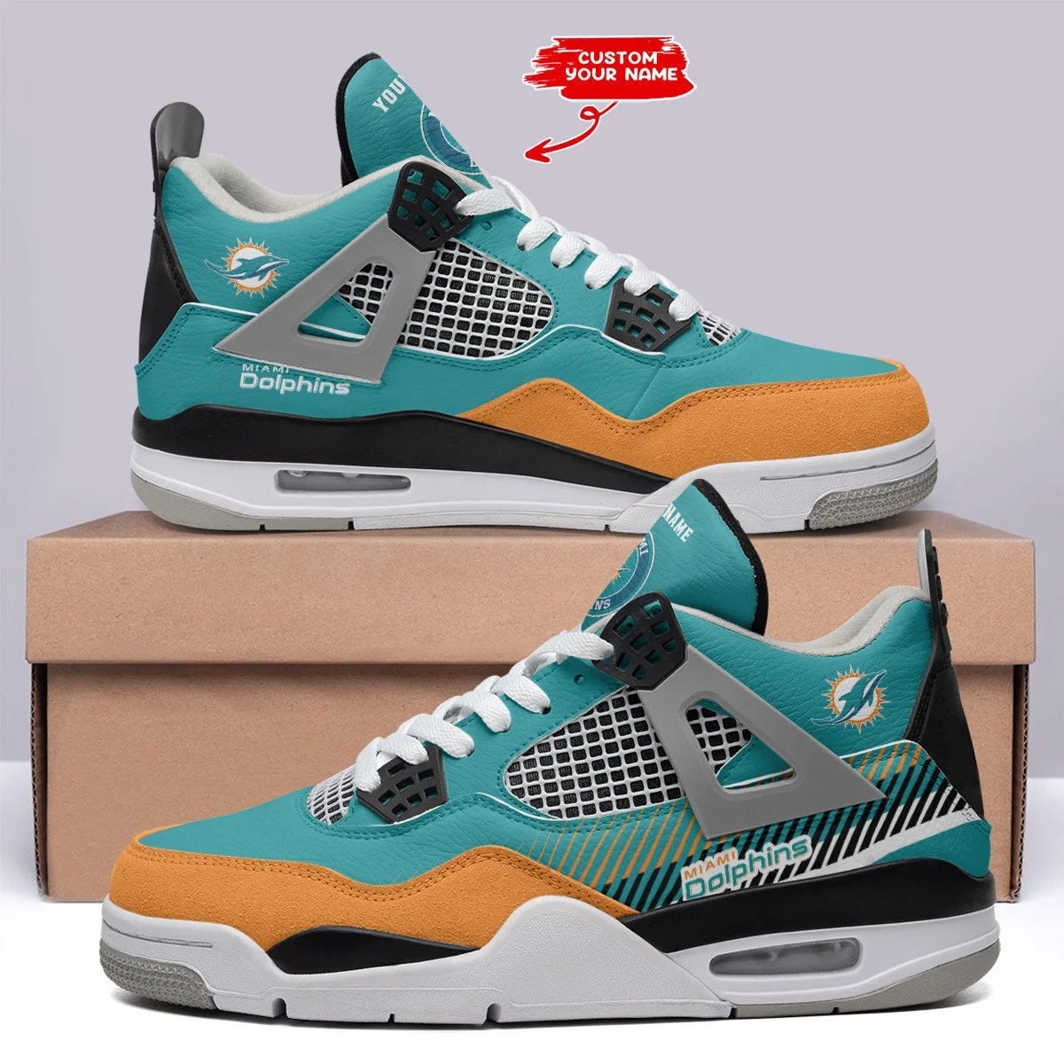 Miami Dolphins AJ4 Sneakers 2