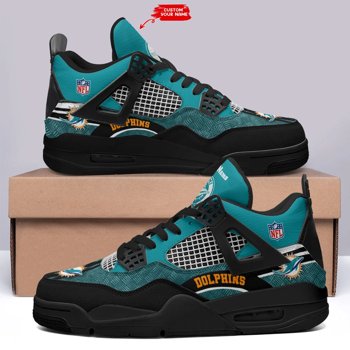 Miami Dolphins AJ4 Sneakers 7