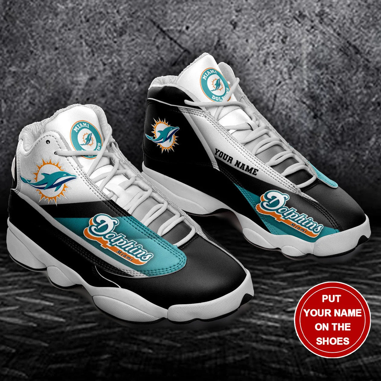 Miami Dolphins NFL AJ13 Sneakers Shoes For Men And Women 2
