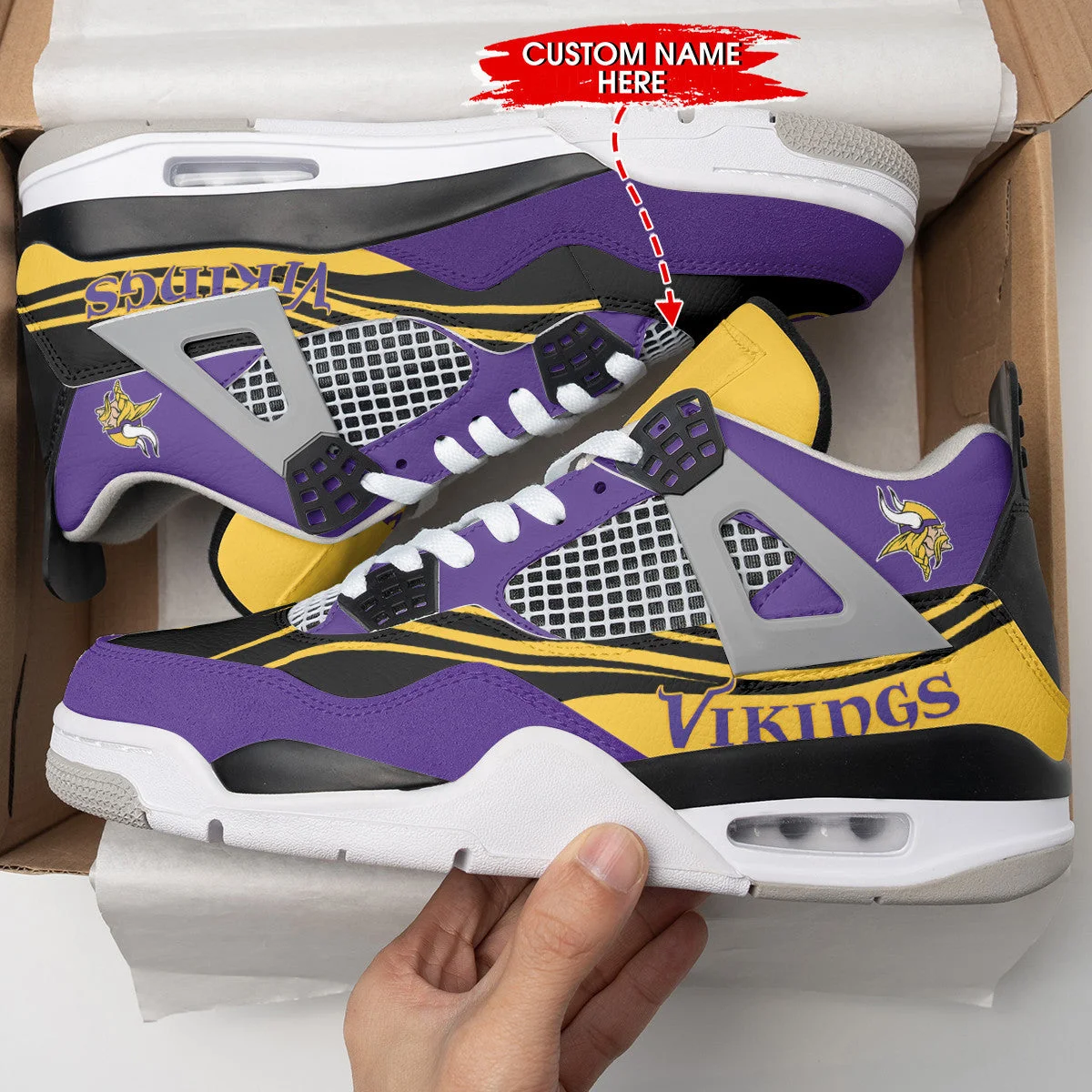 Minnesota Vikings AJ4 Sneakers 1