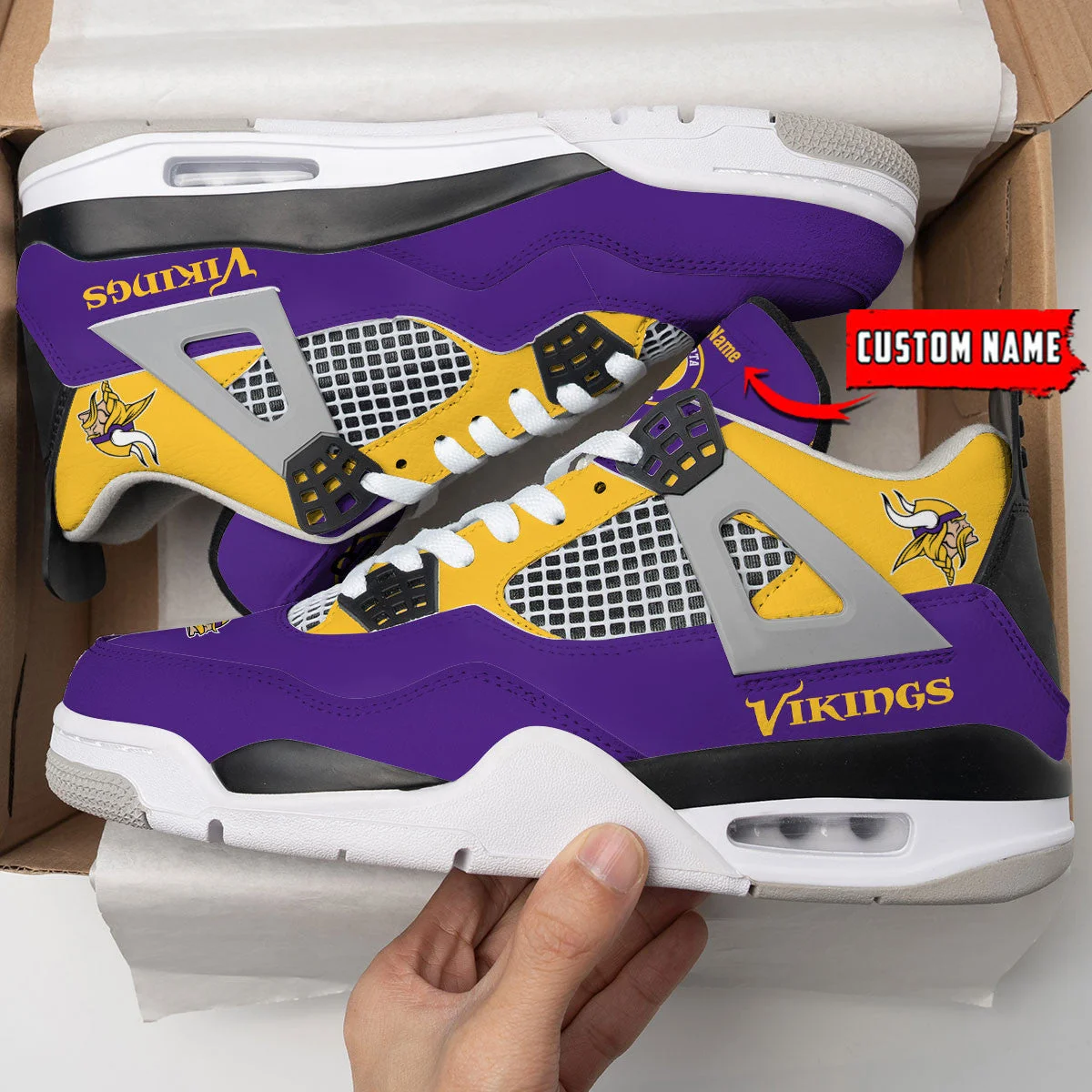 Minnesota Vikings AJ4 Sneakers 4