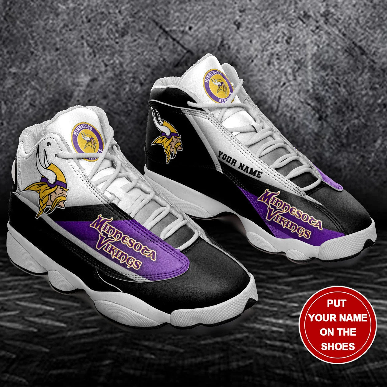 Minnesota Vikings NFL AJ13 Sneakers Shoes For Men And Women 17