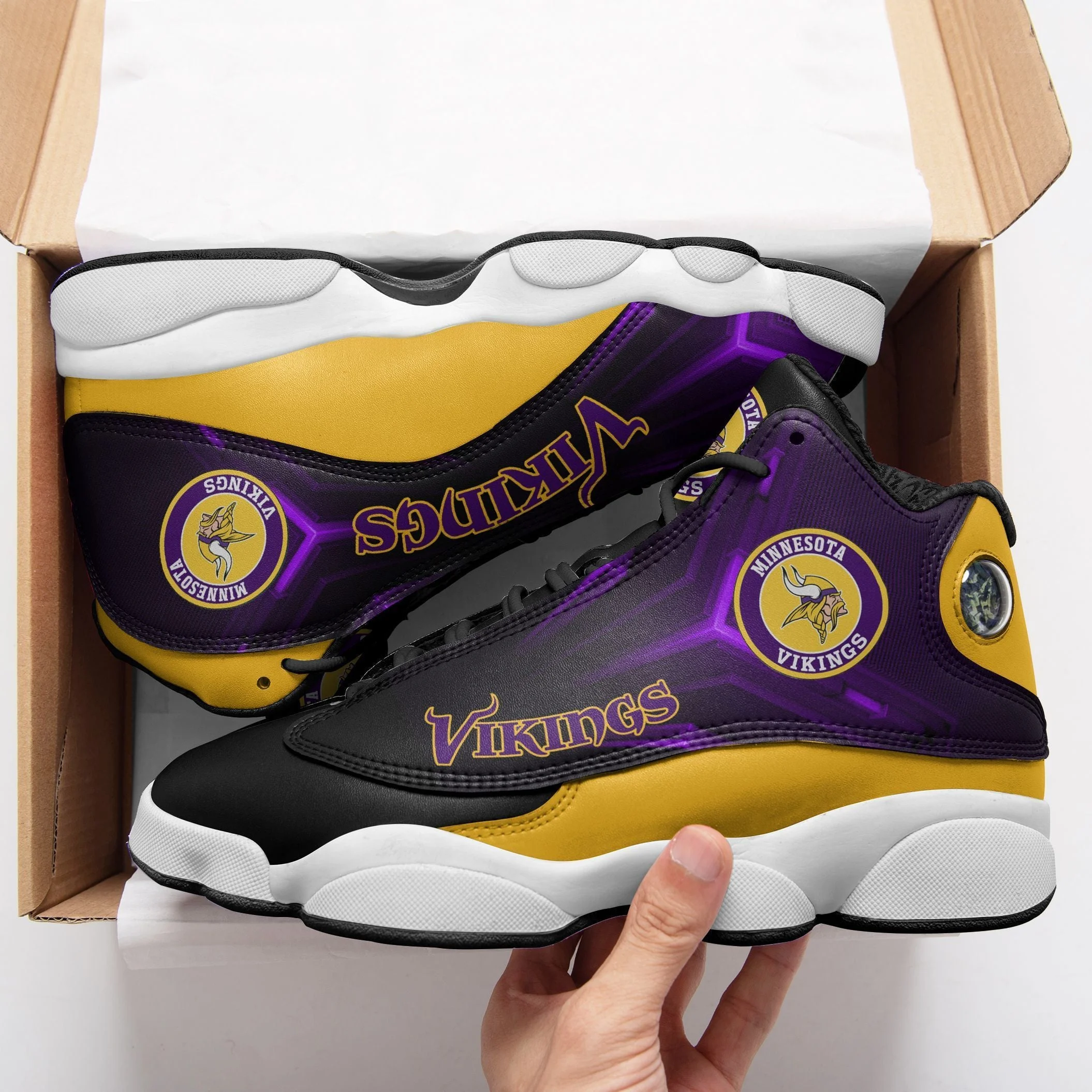 Minnesota Vikings NFL AJ13 Sneakers Shoes For Men And Women 20