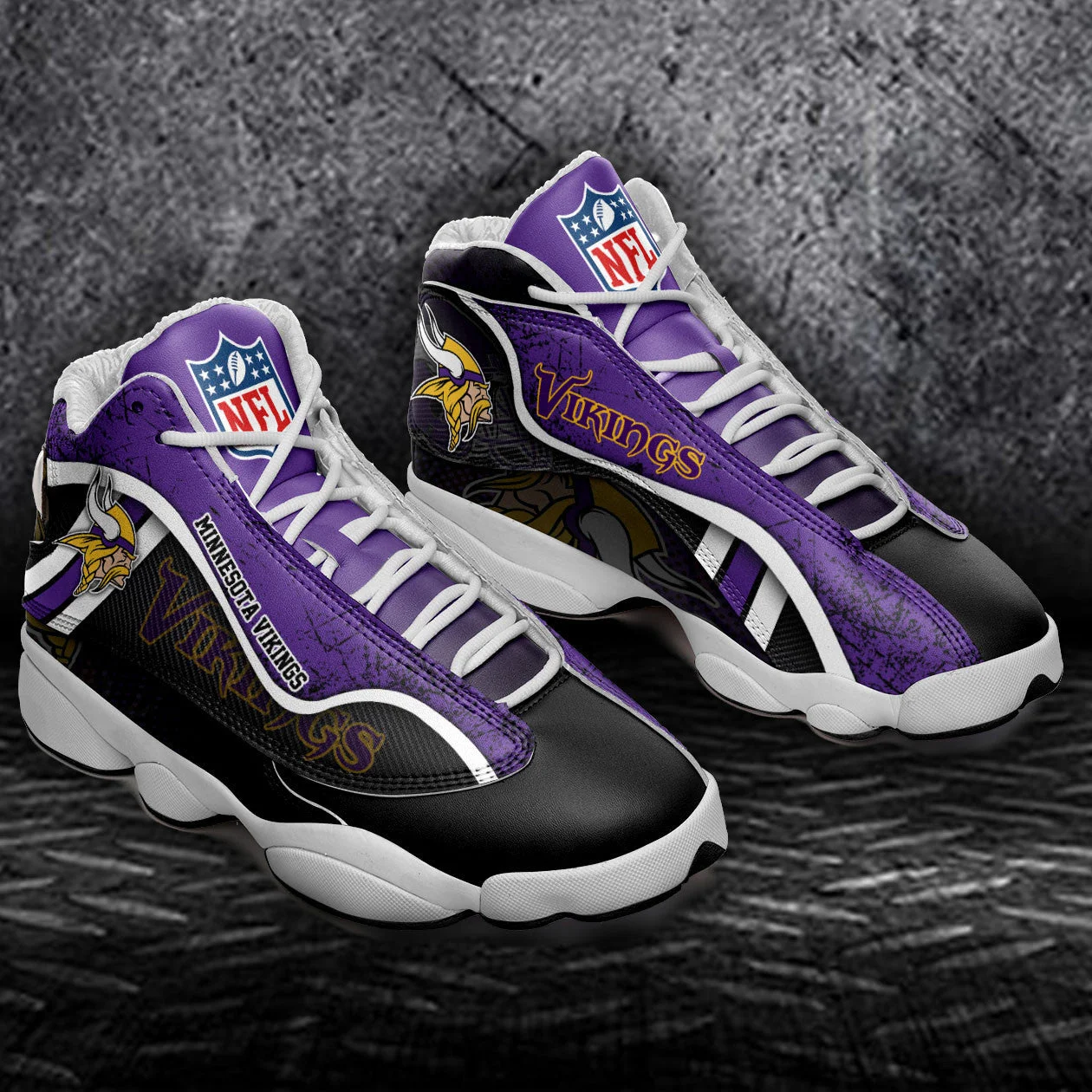 Minnesota Vikings NFL AJ13 Sneakers Shoes For Men And Women 4