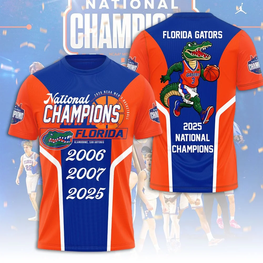 National Champions 2007 2025 Florida Gators Basketball T-Shirt