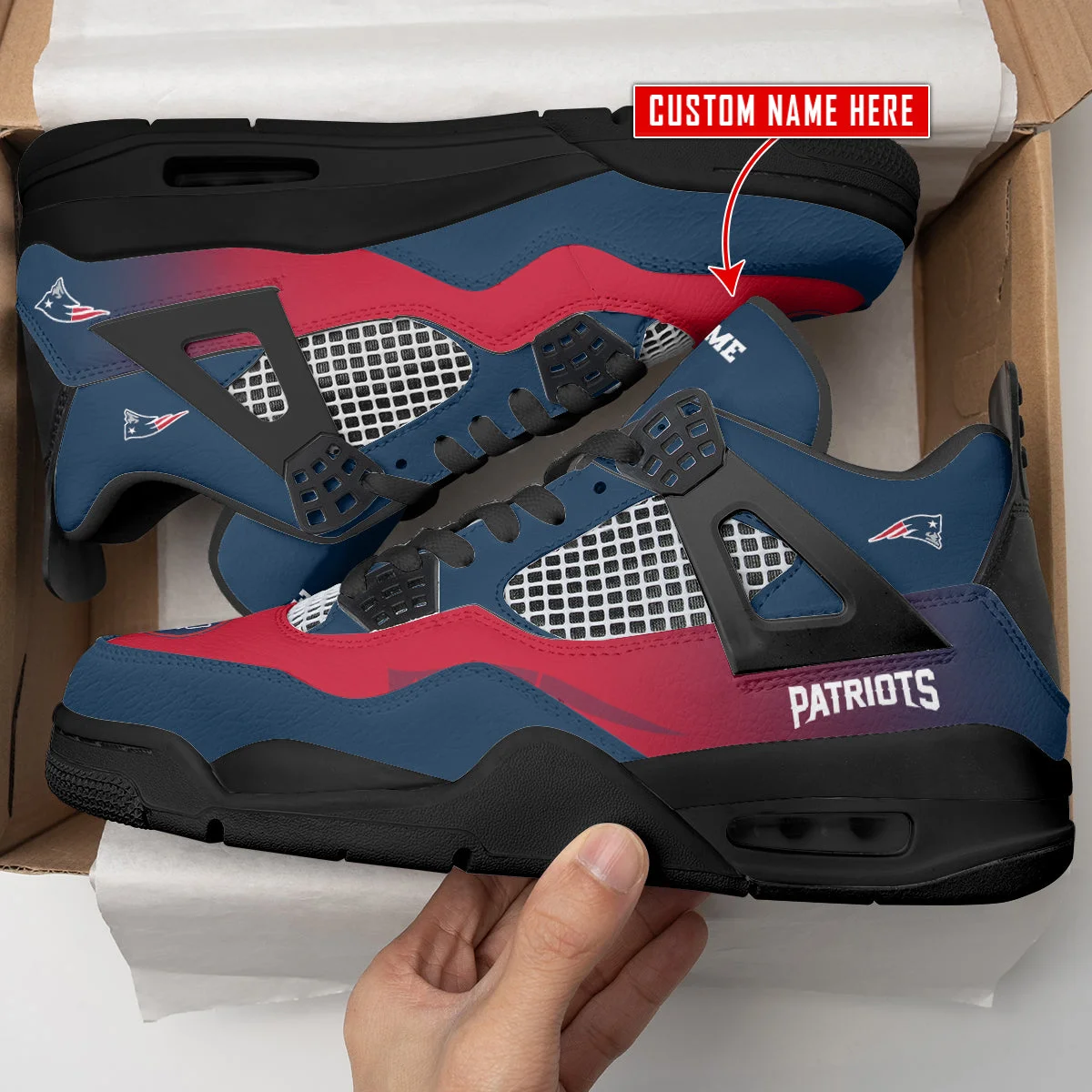 New England Patriots AJ4 Sneakers 10