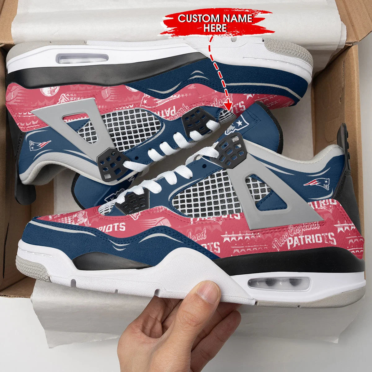 New England Patriots AJ4 Sneakers 2