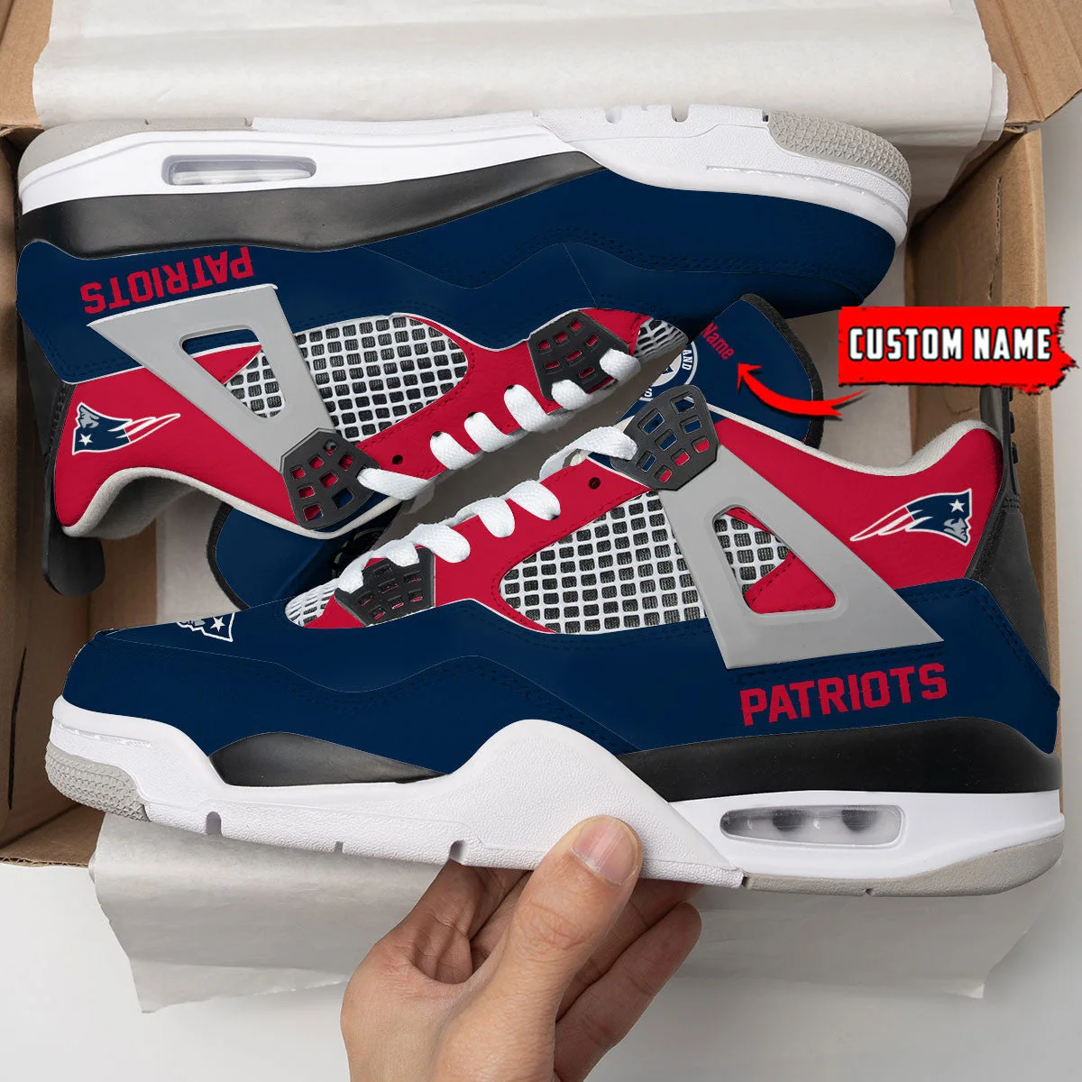 New England Patriots AJ4 Sneakers 8