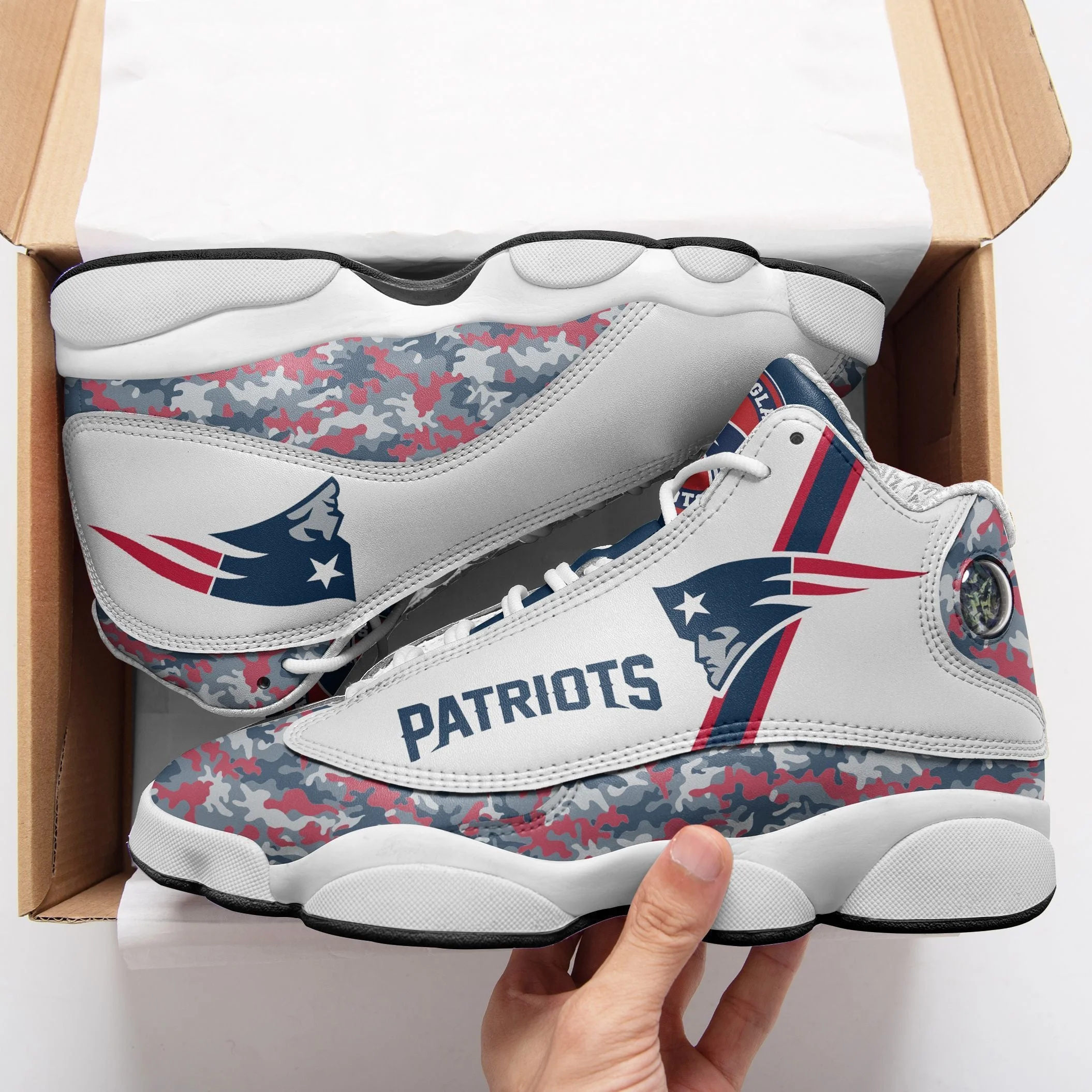 New England Patriots NFL AJ13 Sneakers Shoes For Men And Women 37