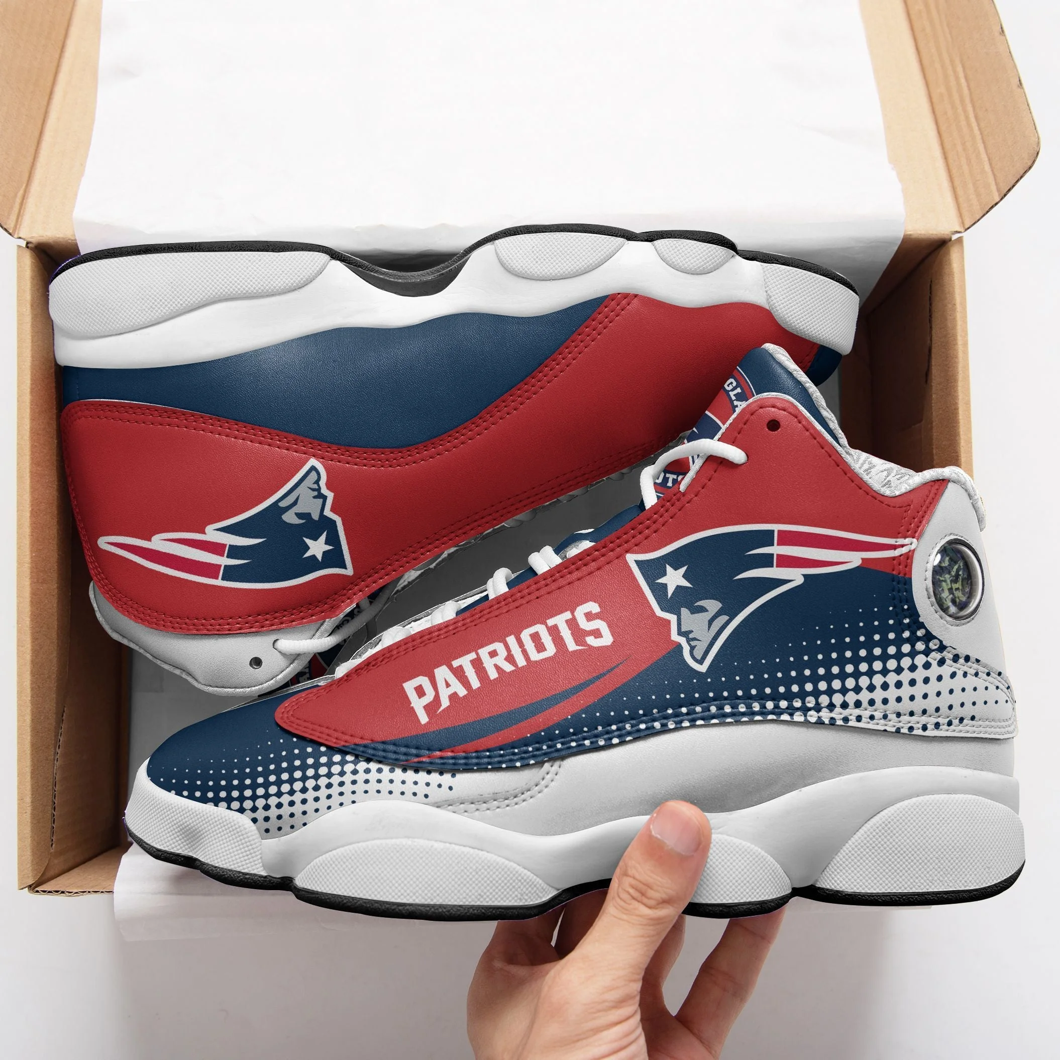 New England Patriots NFL AJ13 Sneakers Shoes For Men And Women 4