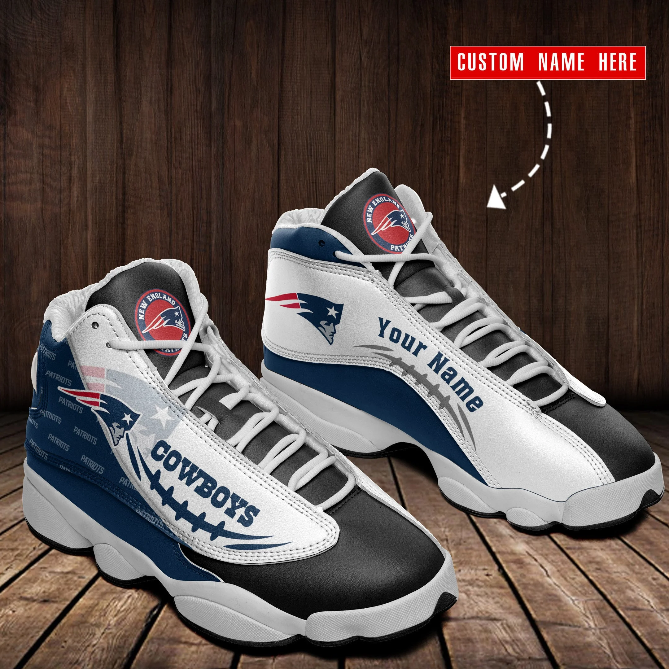 New England Patriots NFL AJ13 Sneakers Shoes For Men And Women 24