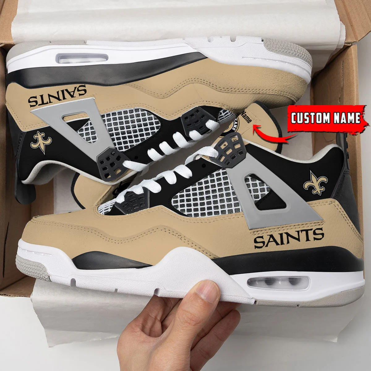 New Orleans Saints AJ4 Sneakers 3