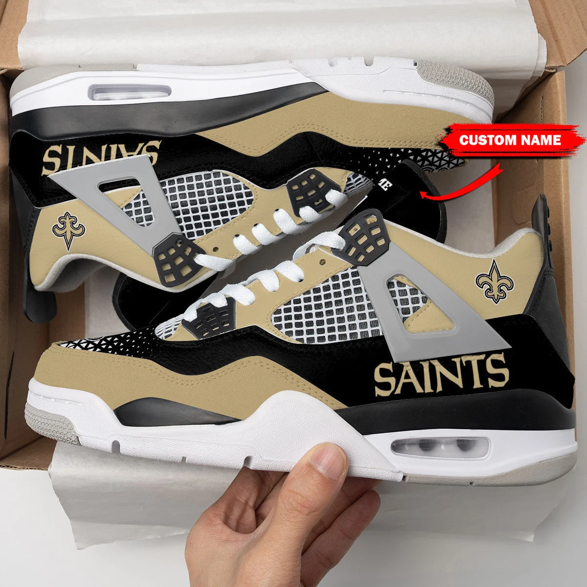 New Orleans Saints AJ4 Sneakers 4