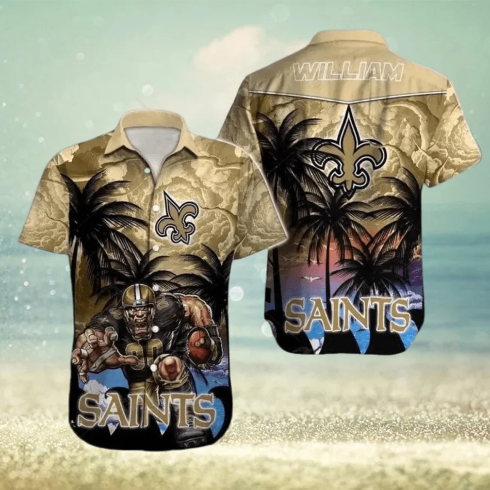 New Orleans Saints Football Custom Name Outfit Hawaiian Shirt Style 17988