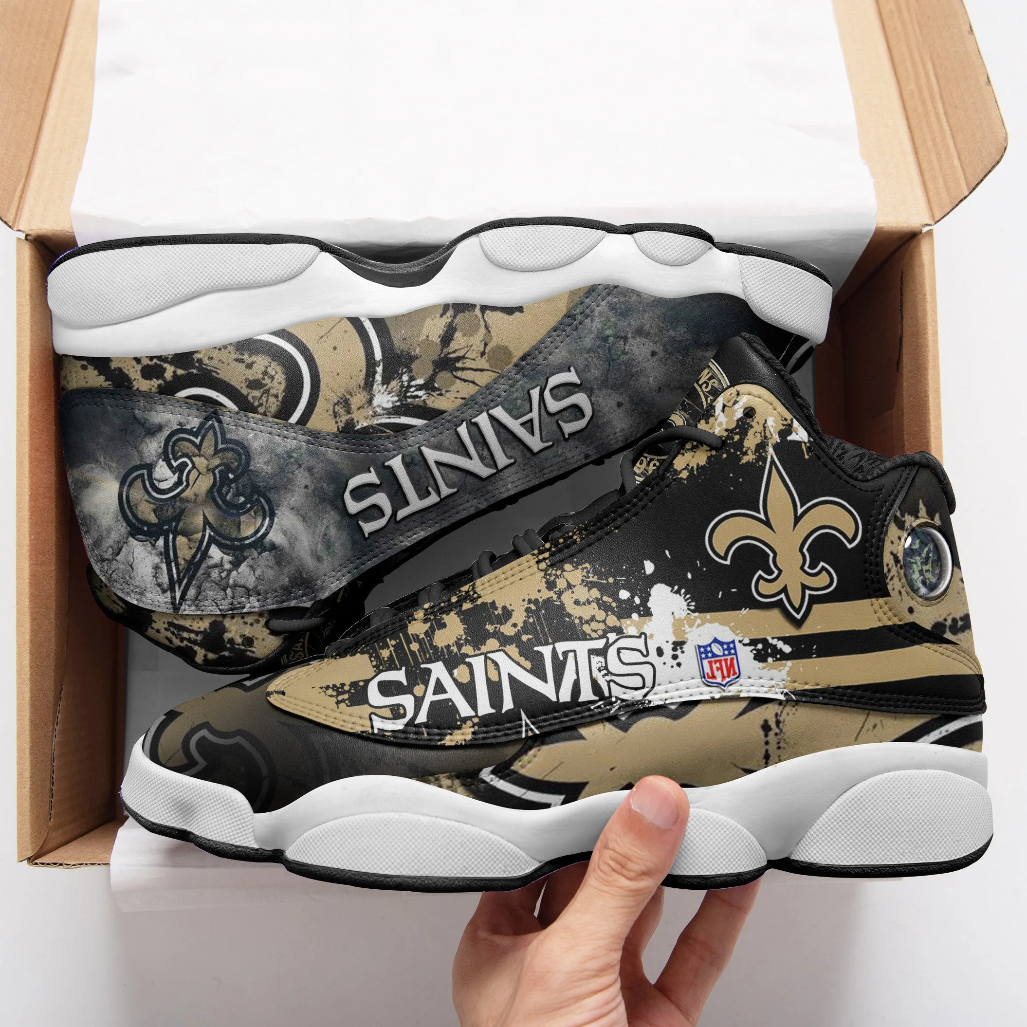 New Orleans Saints NFL AJ13 Sneakers Shoes For Men And Women 32