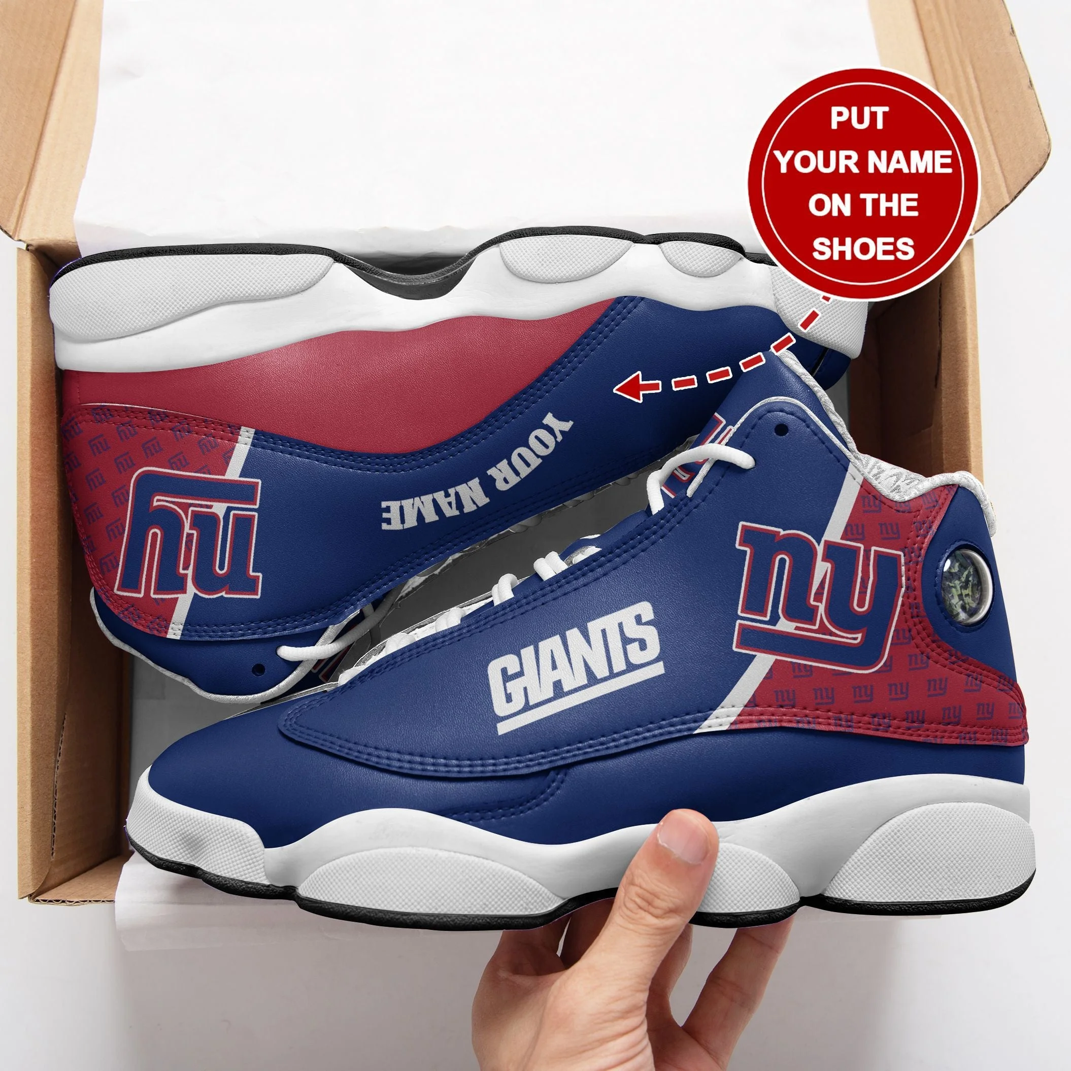 New York Giants NFL AJ13 Sneakers Shoes For Men And Women 6