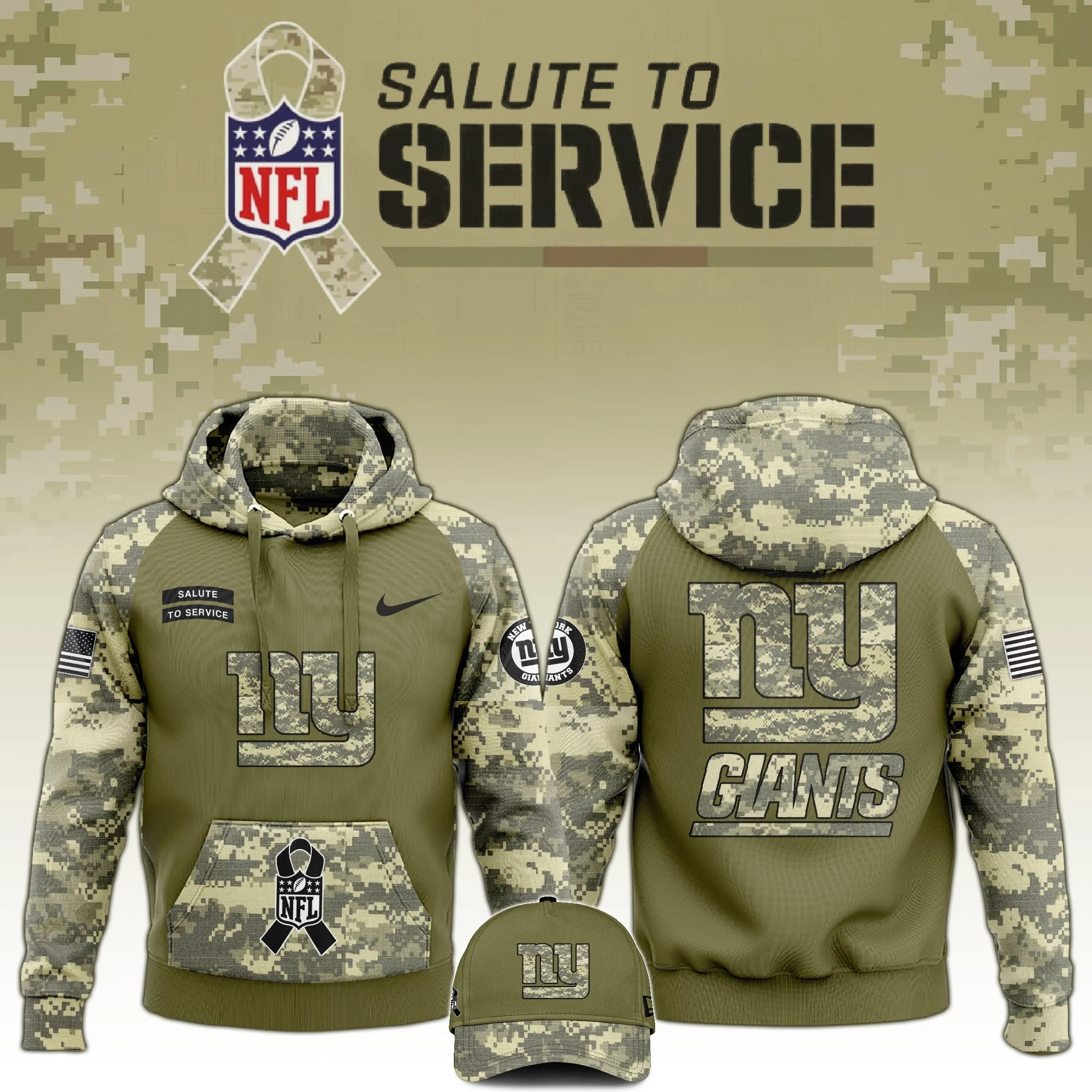 New York Giants Salute to Service Club Limited Edition Camo Hoodie Unique NY Giants Merch