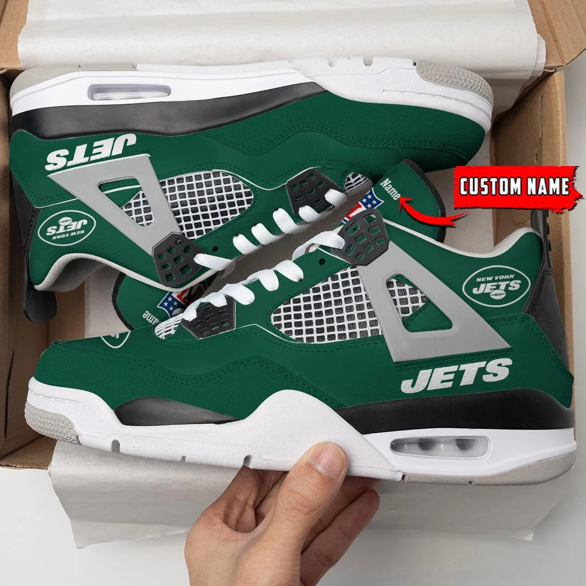 New York Jets AJ4 Sneakers 6