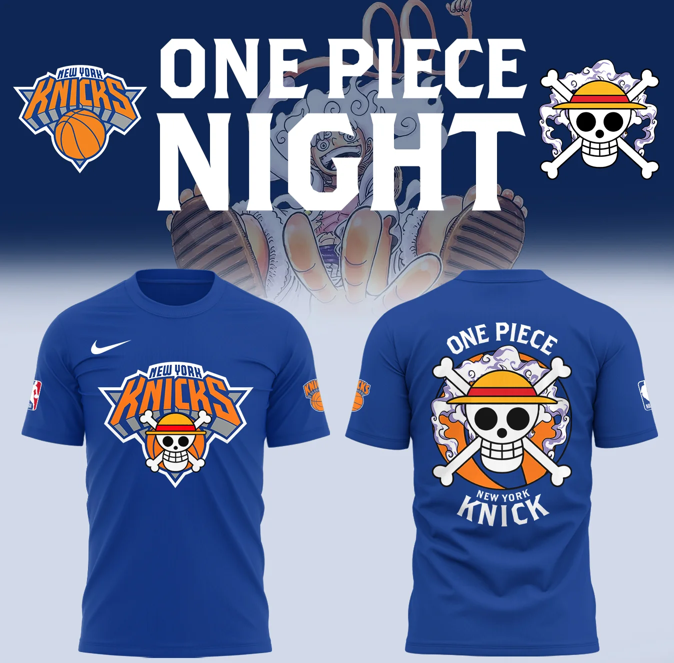 OnePiece Luffy x Knicks Shirt Basketball Coaches Gifts