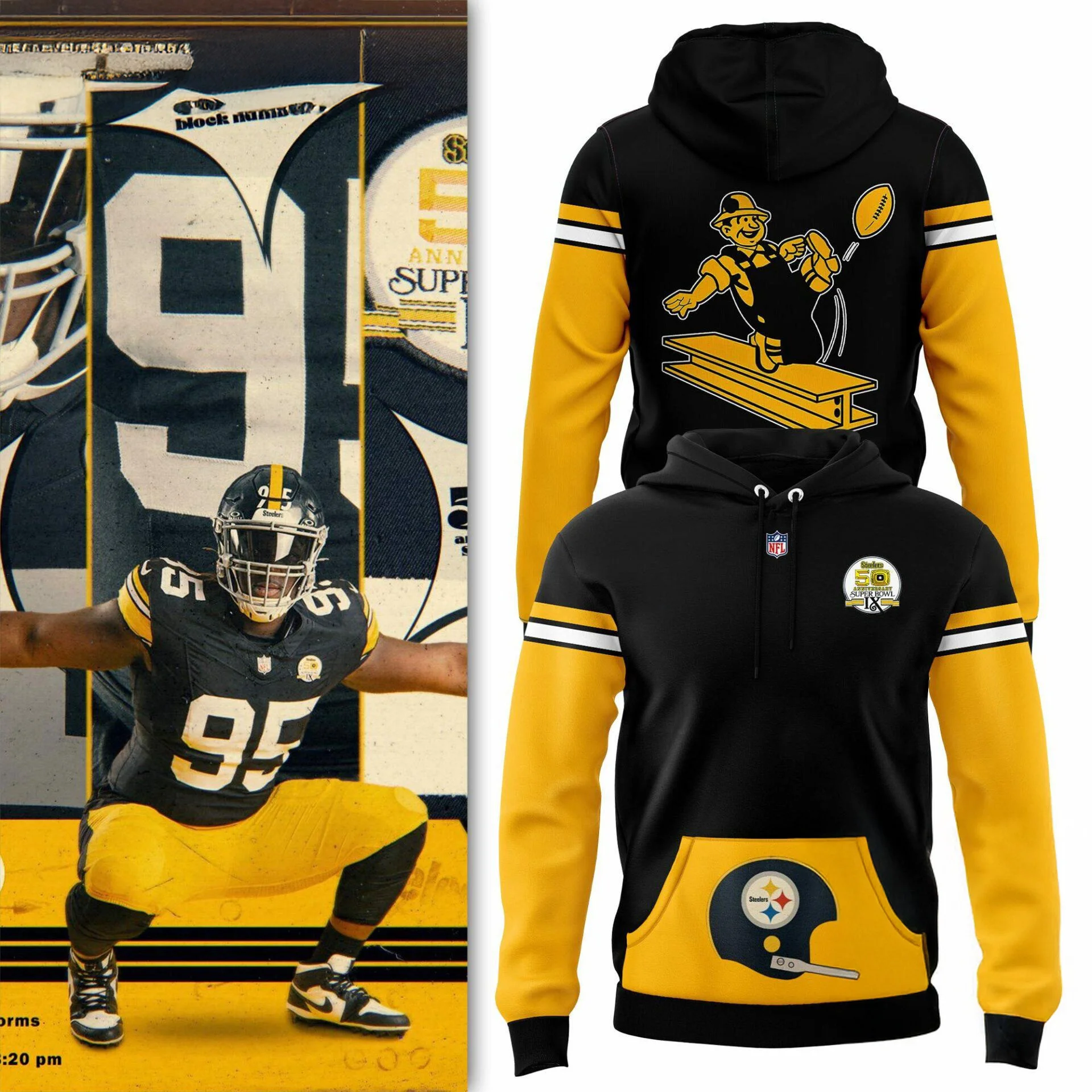 Pittsburgh Steelers 50th Anniversary Super Bowl New Hoodie Unique