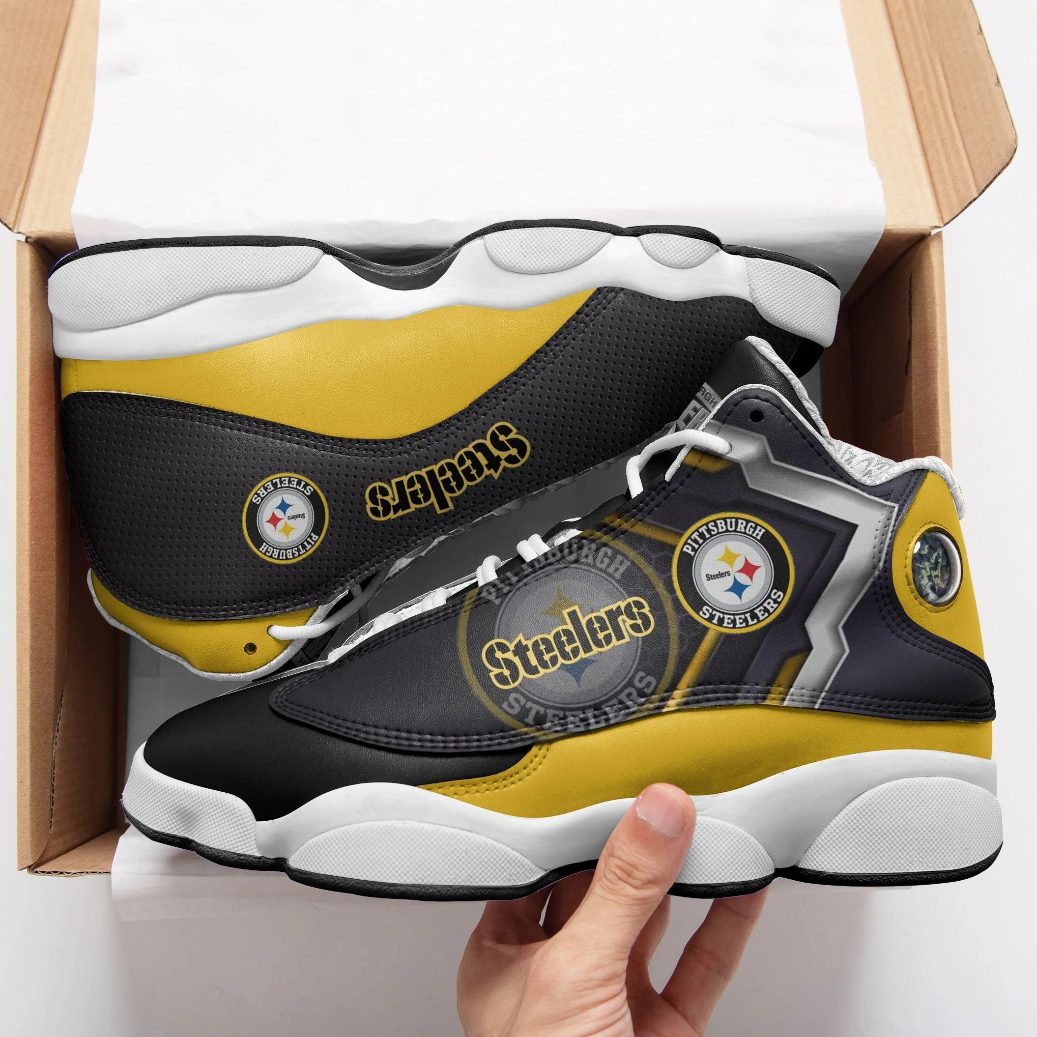 Pittsburgh Steelers NFL AJ13 Sneakers Shoes For Men And Women 25