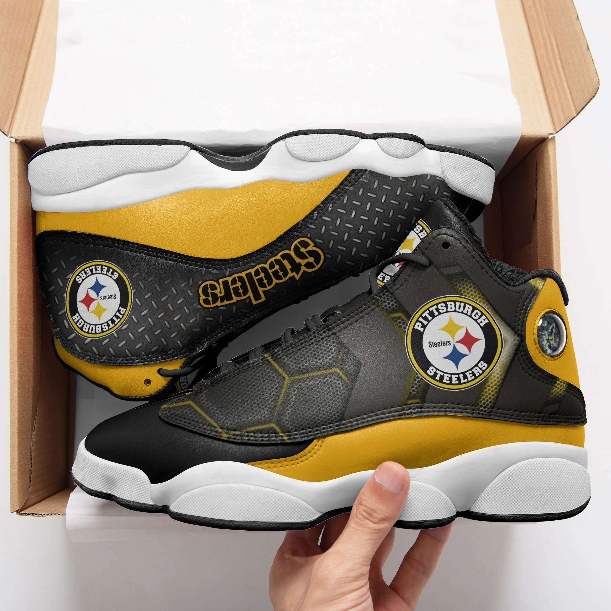 Pittsburgh Steelers NFL AJ13 Sneakers Shoes For Men And Women 45