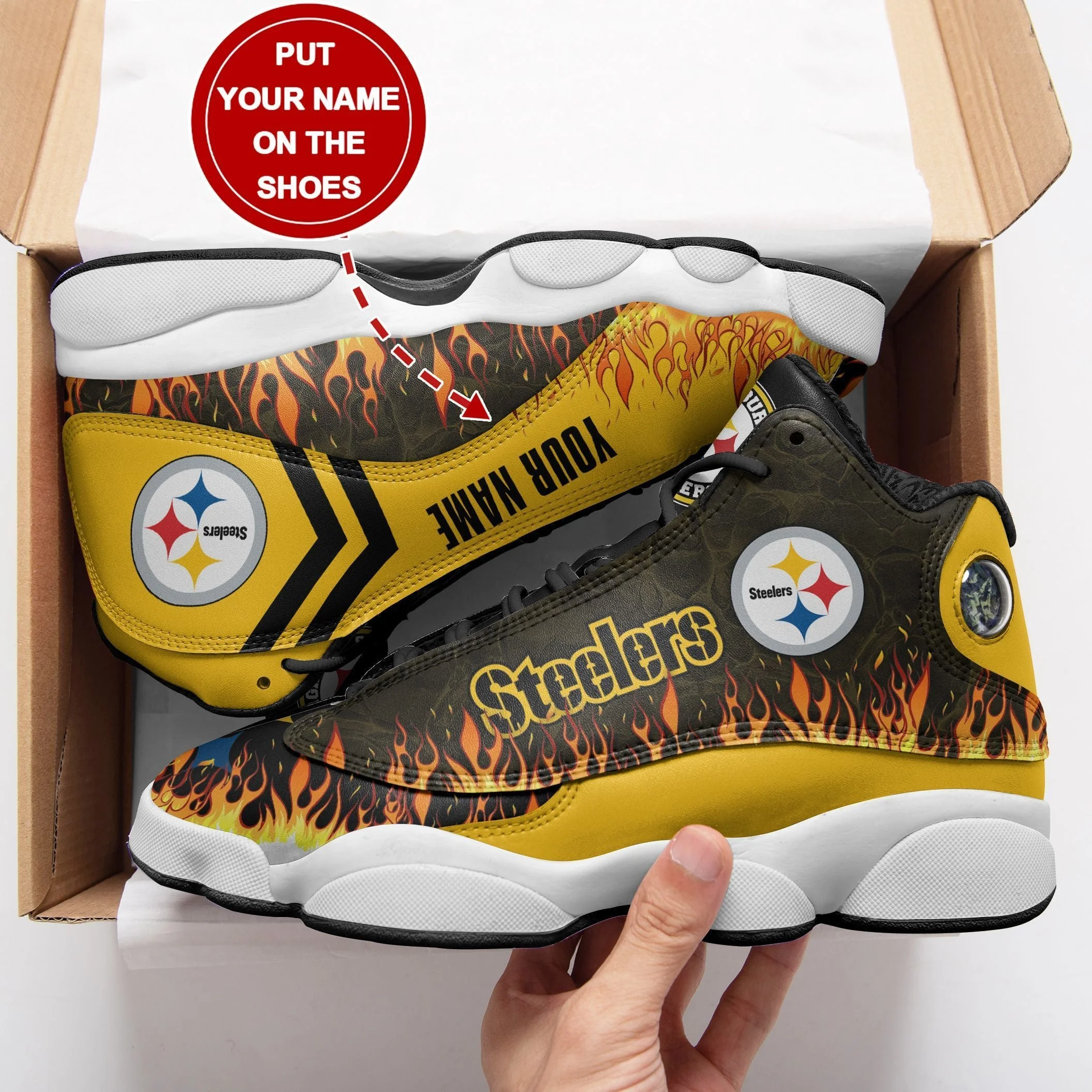 Pittsburgh Steelers NFL AJ13 Sneakers Shoes For Men And Women 27