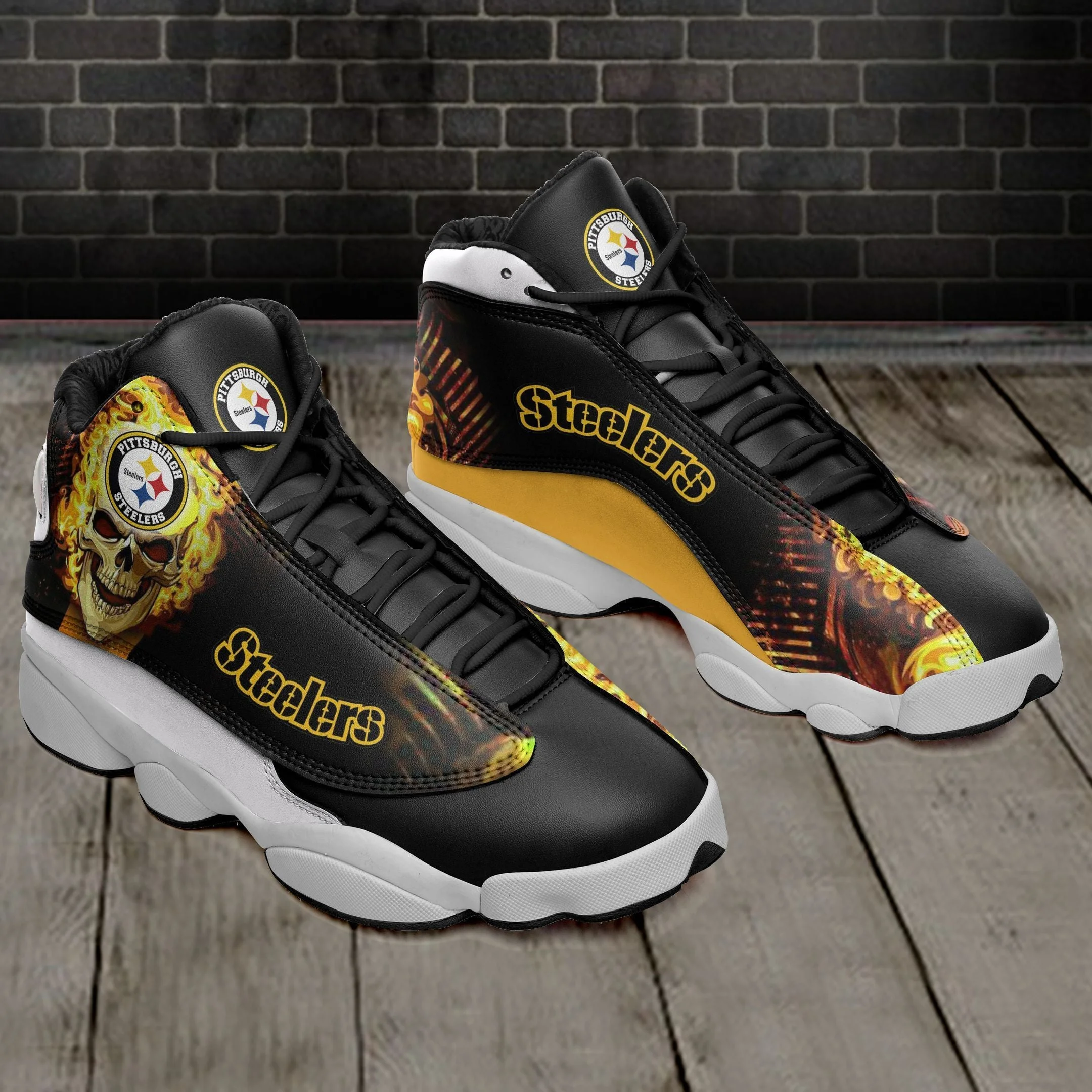 Pittsburgh Steelers NFL AJ13 Sneakers Shoes For Men And Women 70