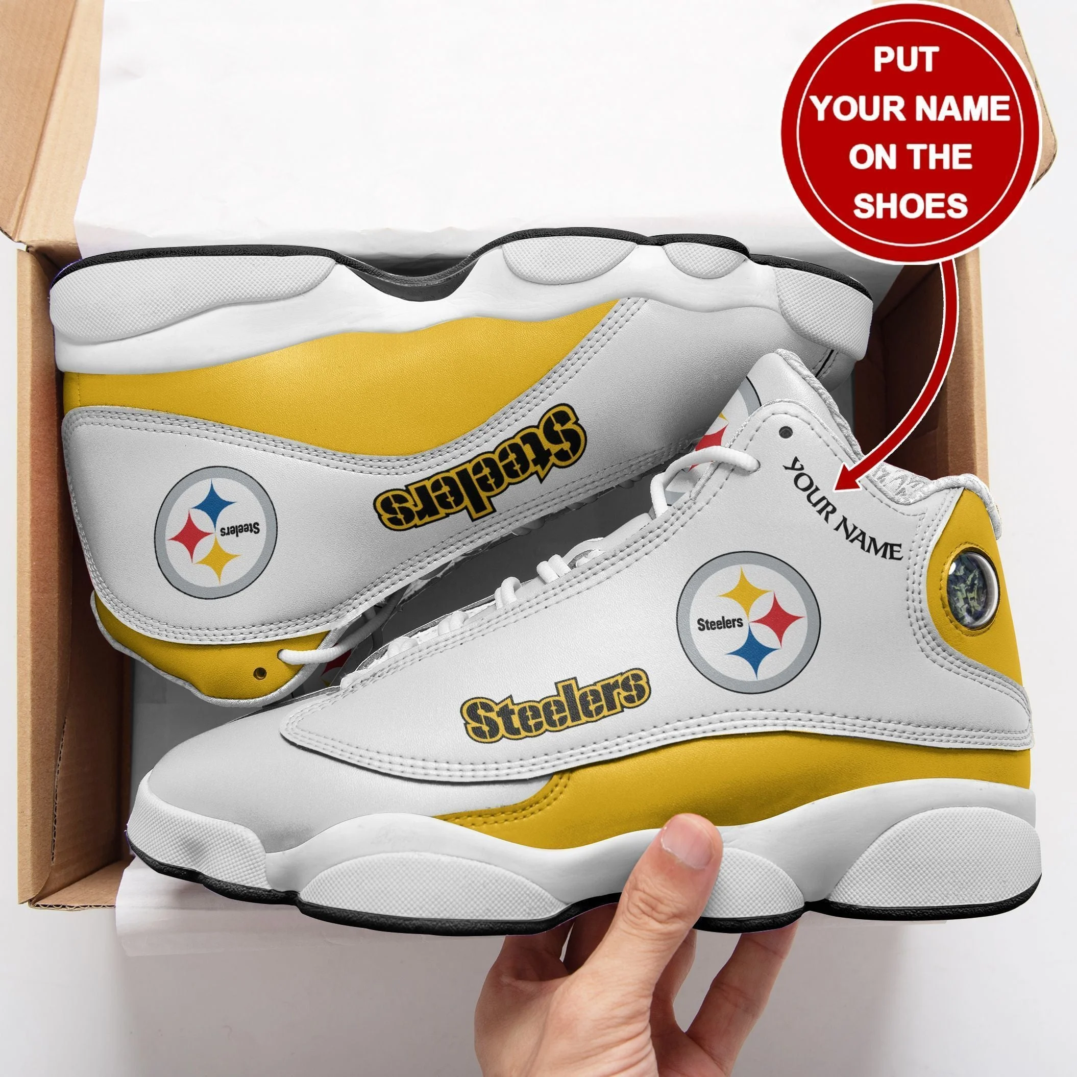 Pittsburgh Steelers NFL AJ13 Sneakers Shoes For Men And Women 15