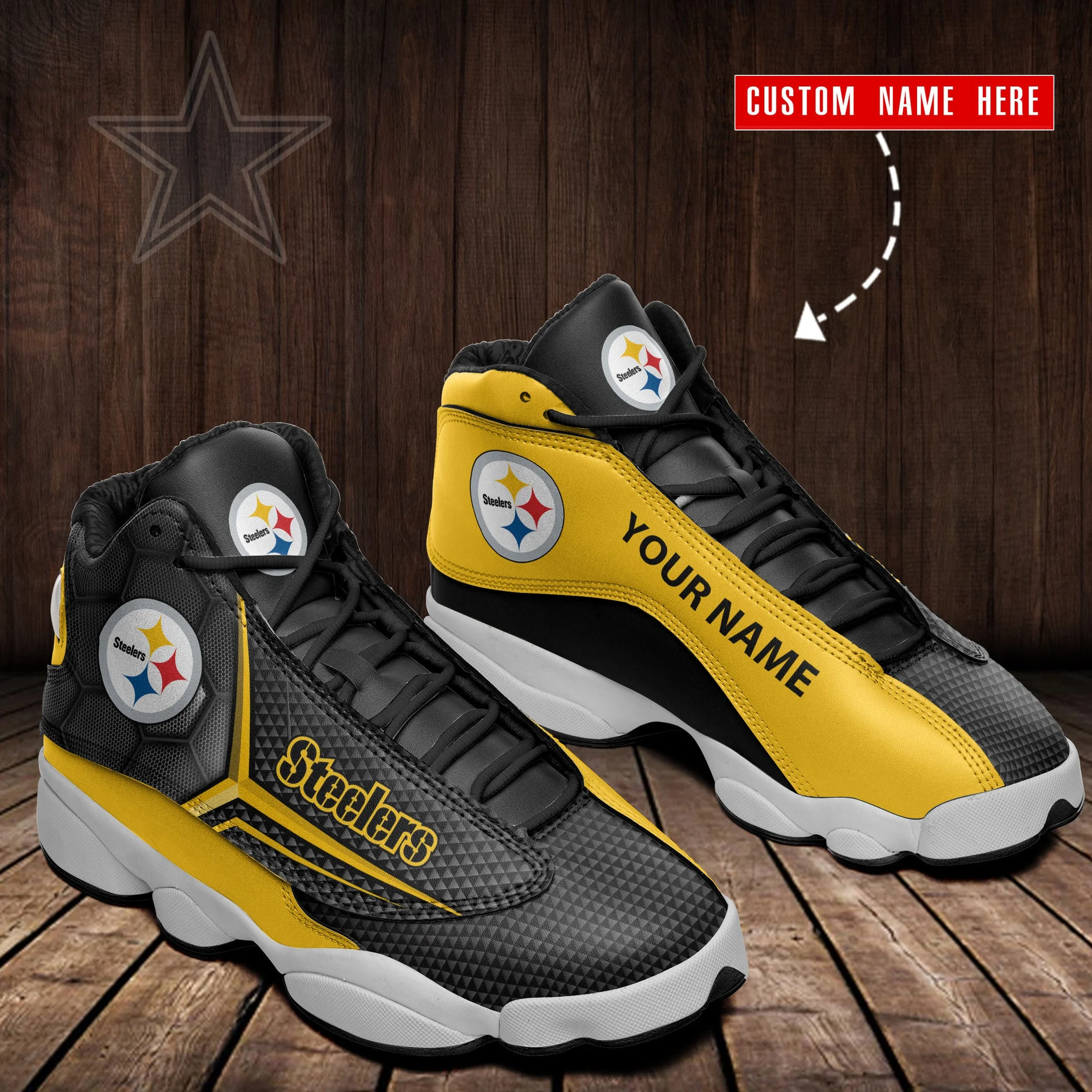 Pittsburgh Steelers NFL AJ13 Sneakers Shoes For Men And Women 42