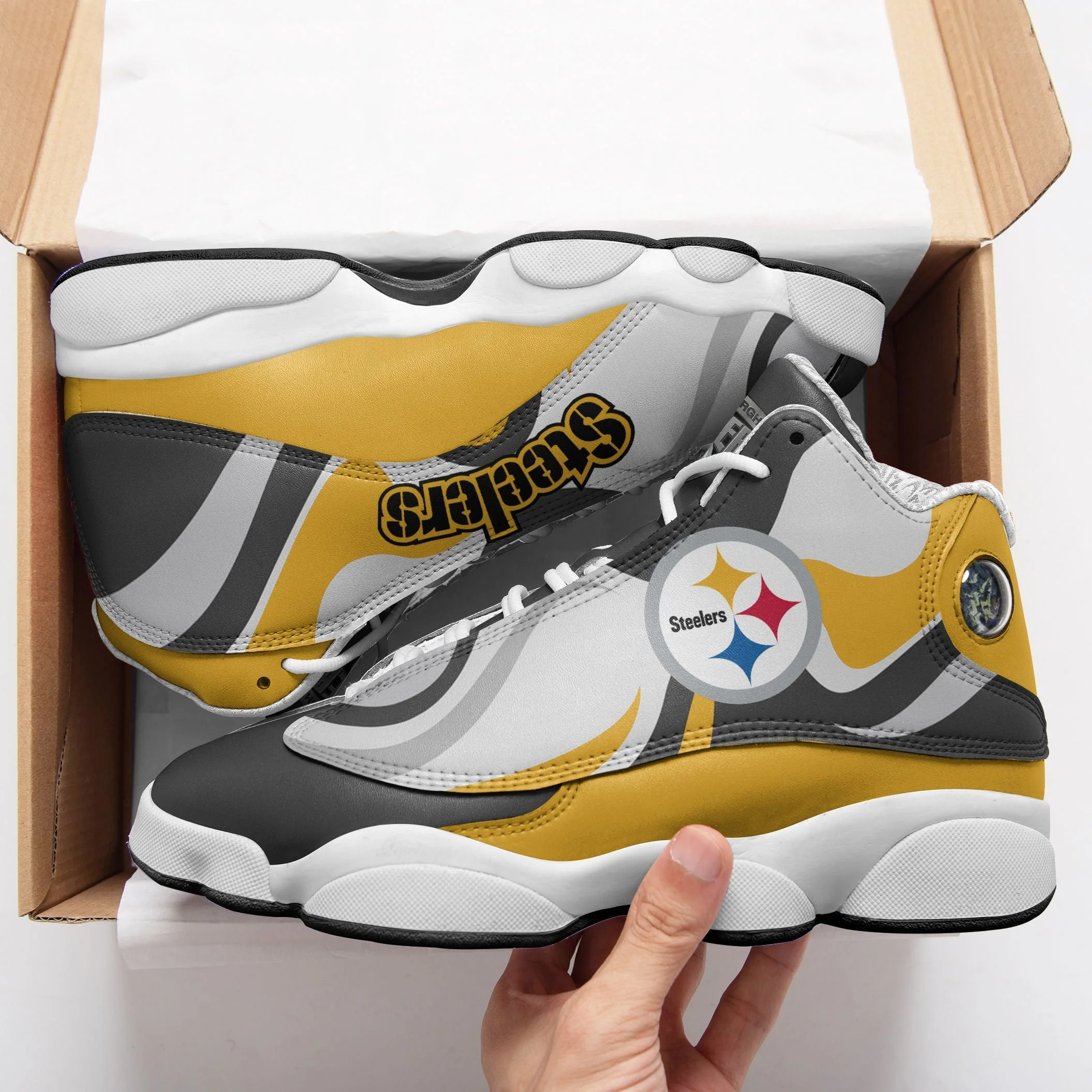 Pittsburgh Steelers NFL AJ13 Sneakers Shoes For Men And Women 14
