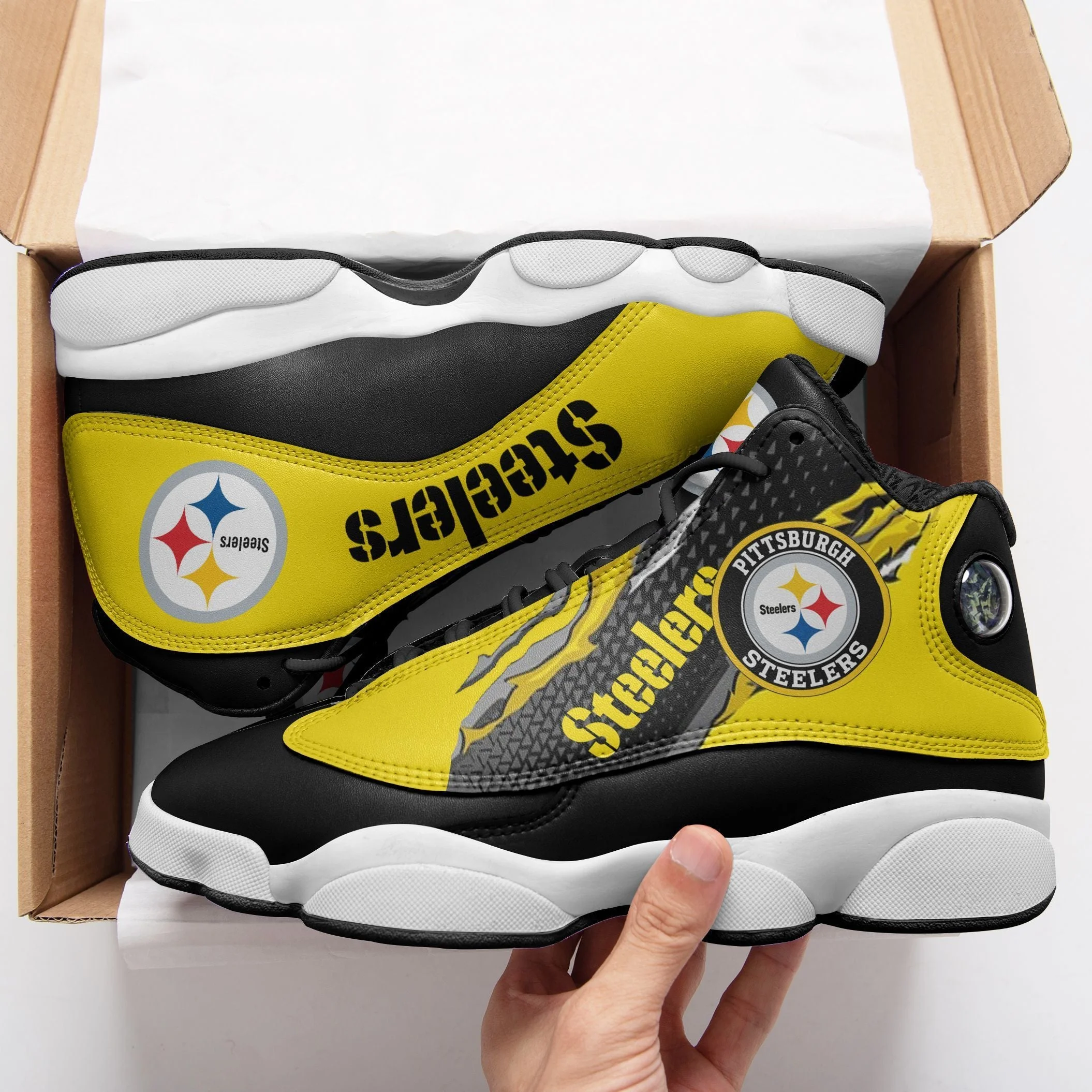 Pittsburgh Steelers NFL AJ13 Sneakers Shoes For Men And Women 91