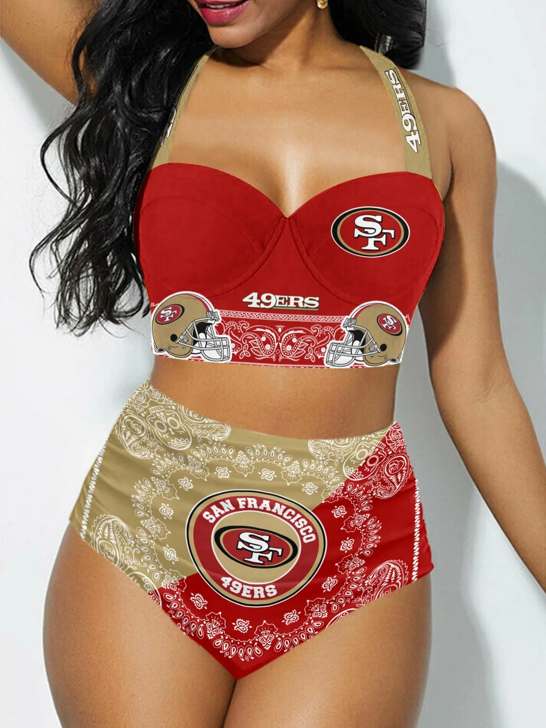 San Francisco 49Ers Sexy Print Bikini Swimsuit St4348