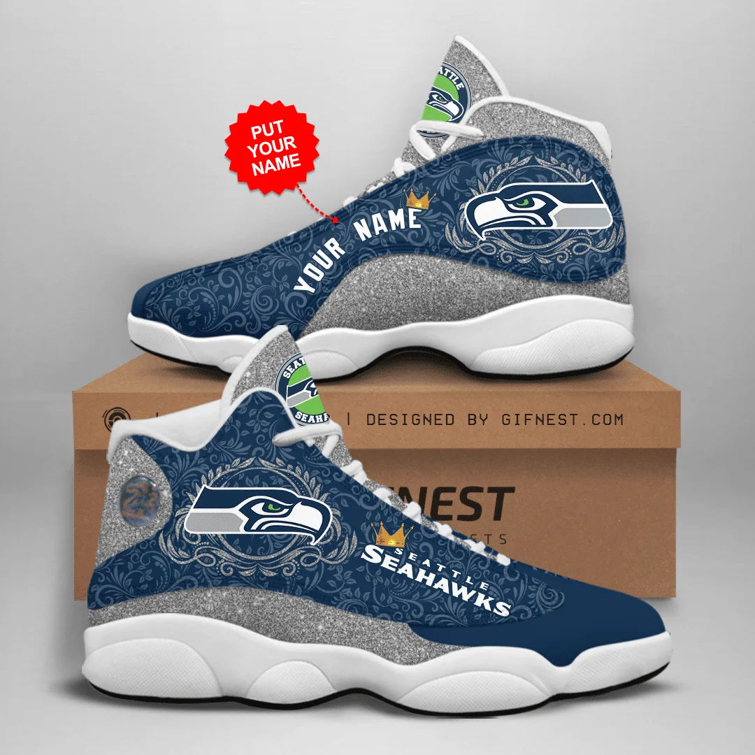 Seattle Seahawks NFL AJ13 Sneakers Shoes For Men And Women 3