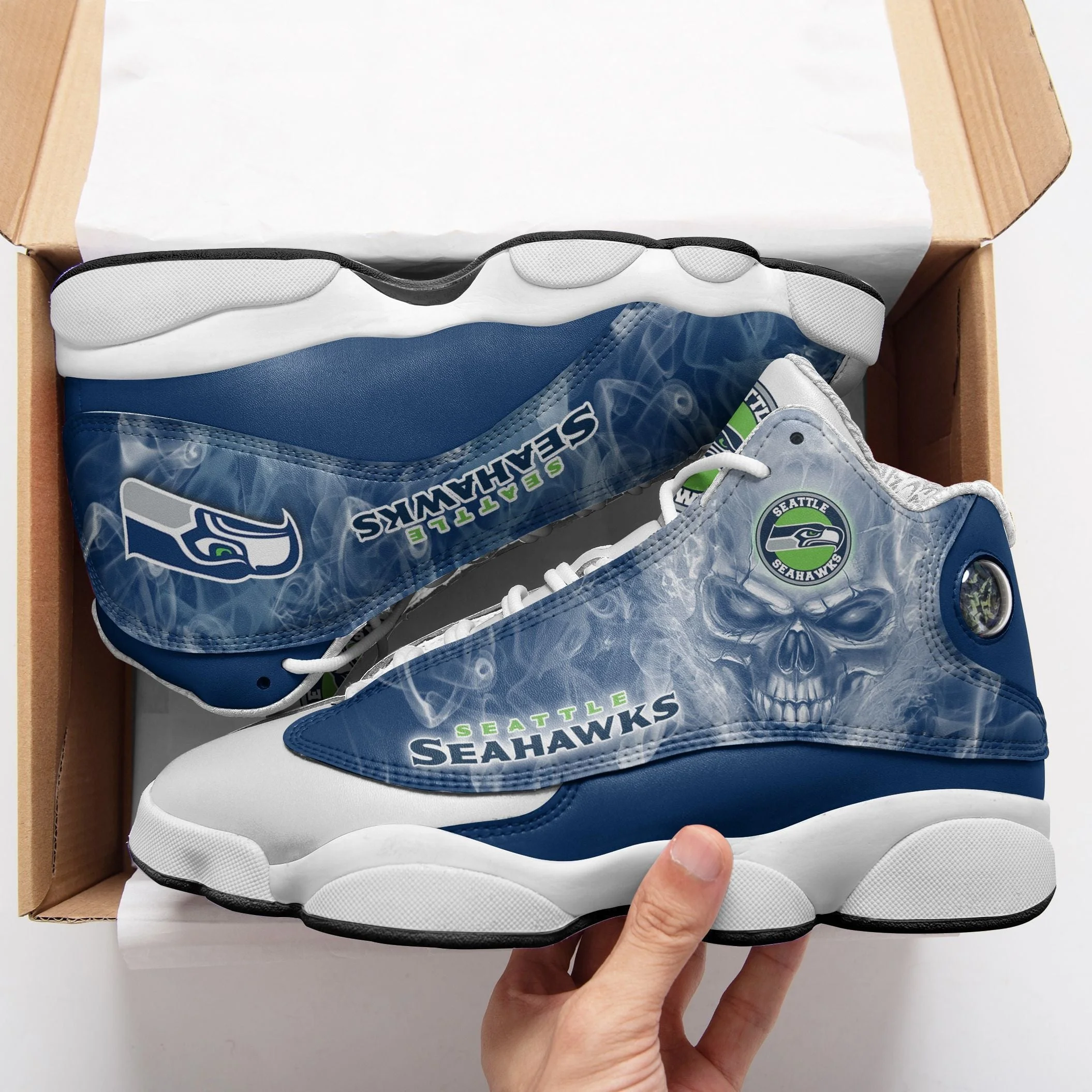 Seattle Seahawks NFL AJ13 Sneakers Shoes For Men And Women 6