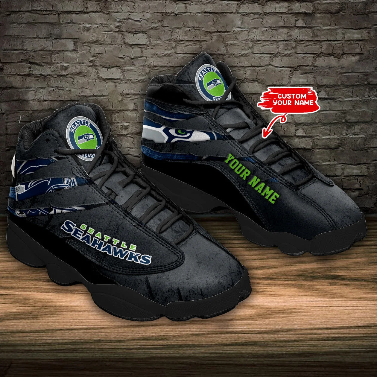 Seattle Seahawks NFL AJ13 Sneakers Shoes For Men And Women 9