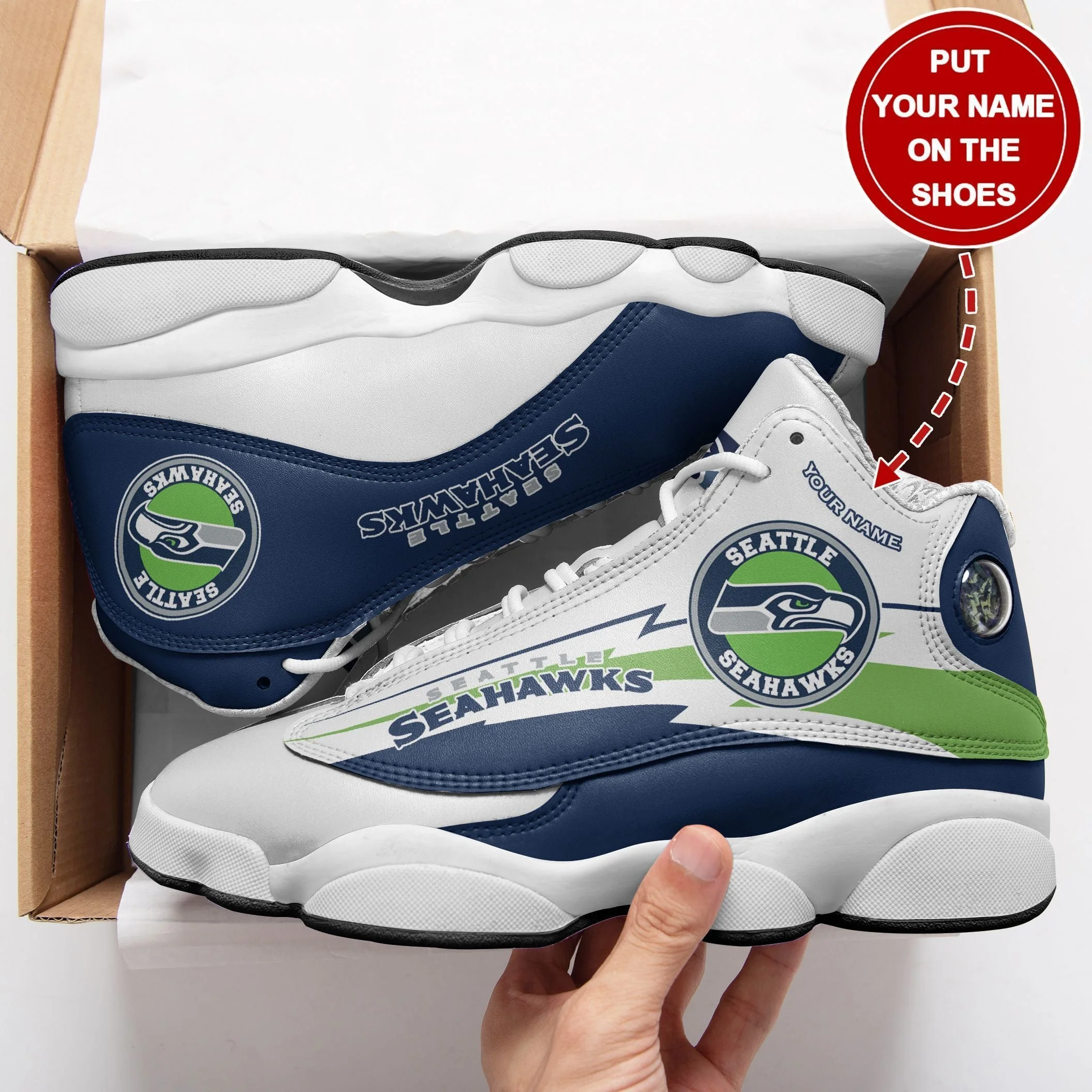 Seattle Seahawks NFL AJ13 Sneakers Shoes For Men And Women 15