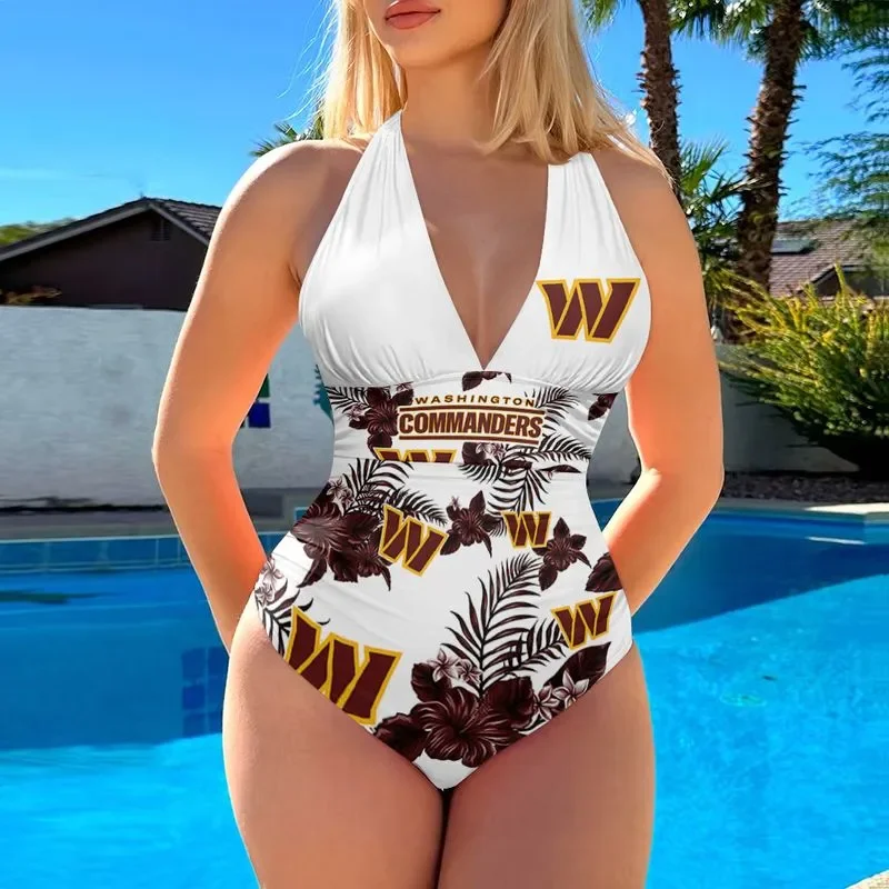 Washington Commanders Halter Neck One Piece Swimsuit St3638