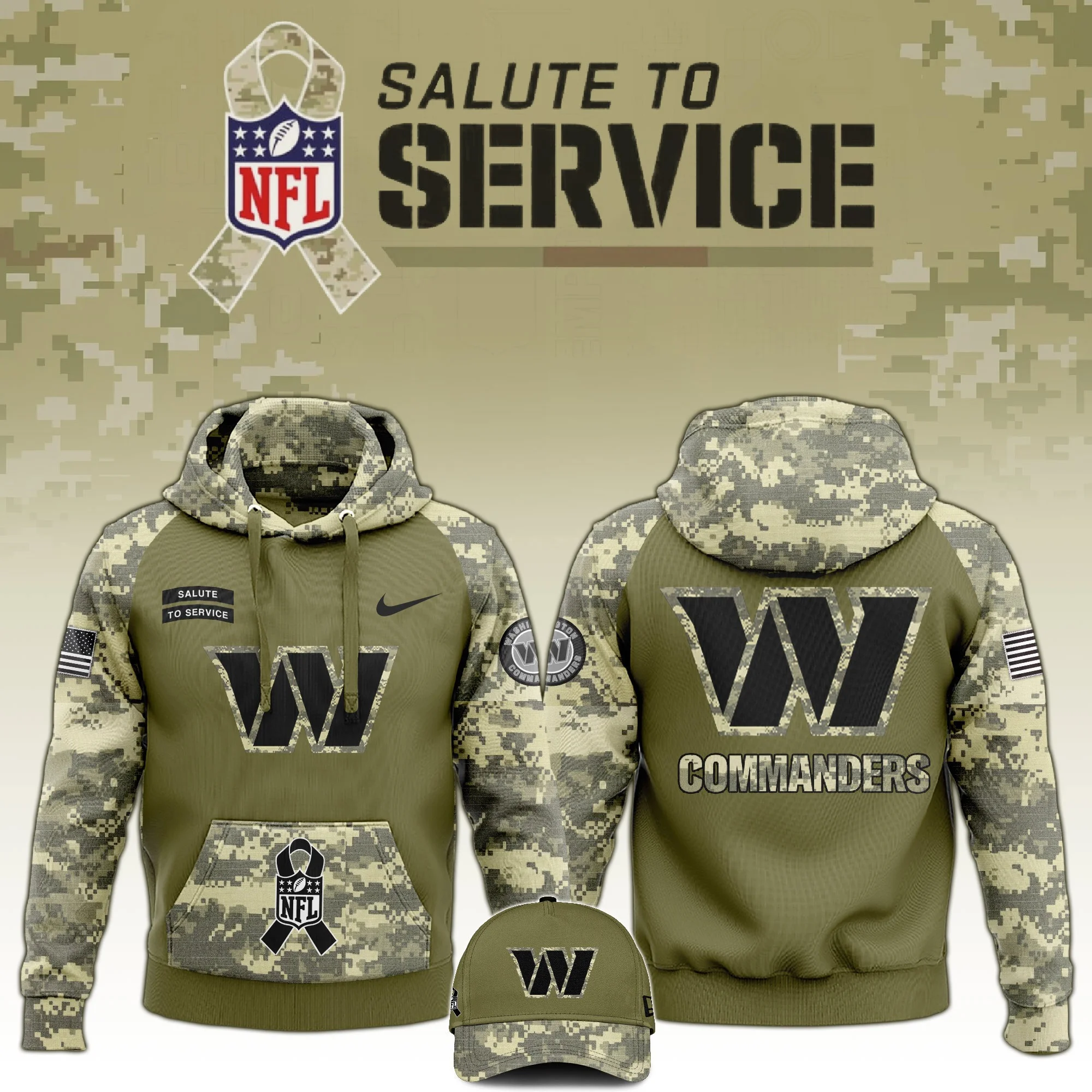 Washington Commanders Salute to Service Club Limited Edition Camo Hoodie Special Gift For Him